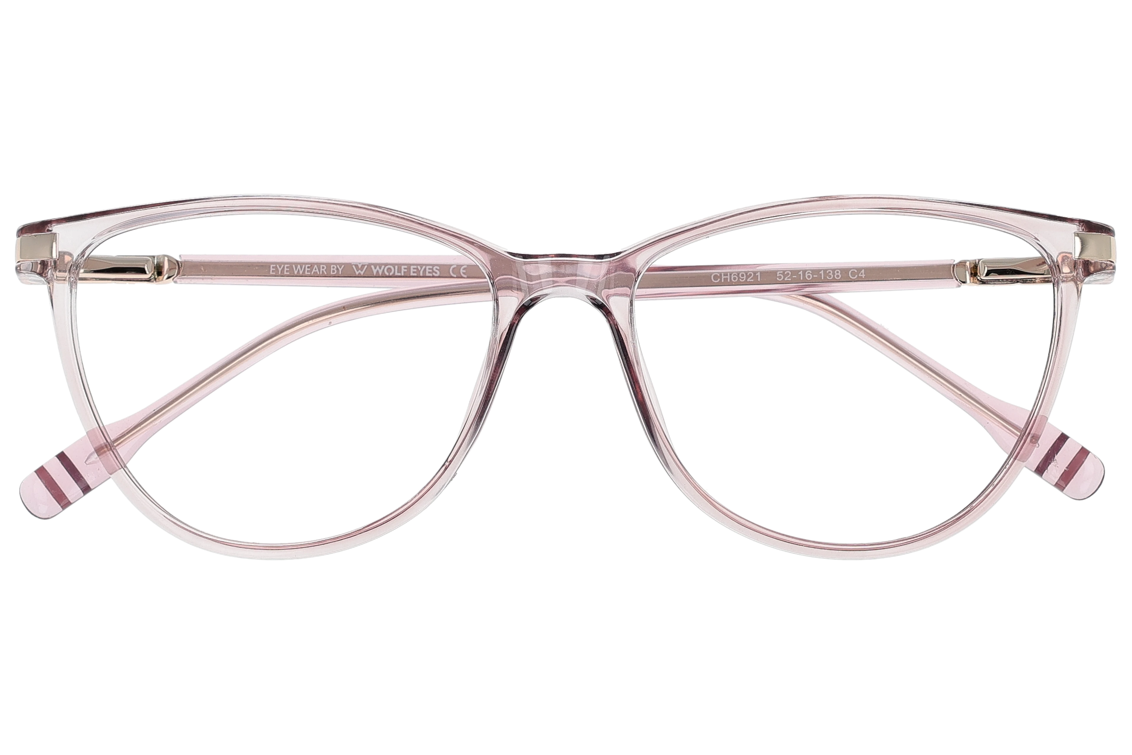 Cat Eye Eyeglasses RL1356 Pink Small optical frame front view close-up