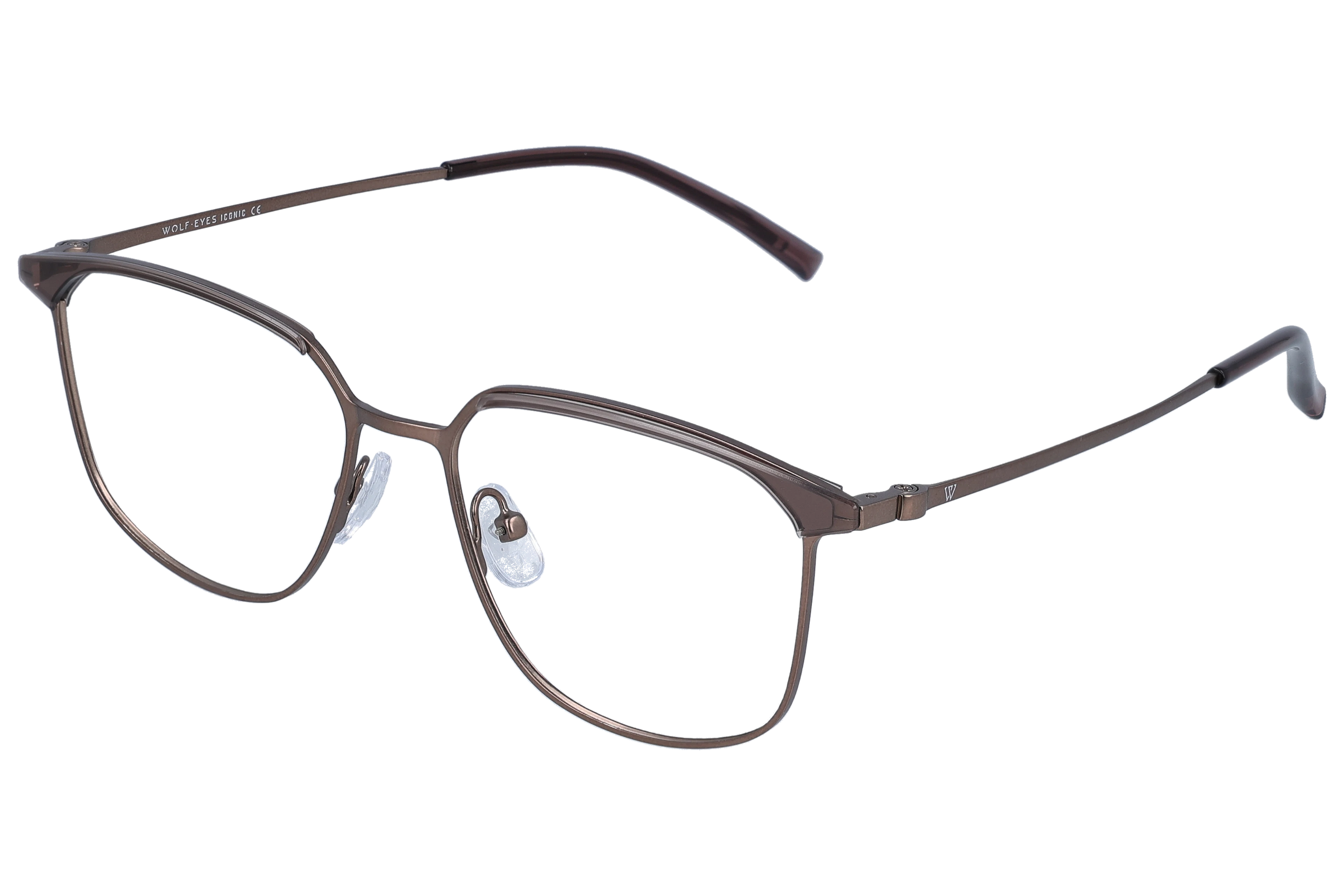 Browline Eyeglasses RL1358 Brown Medium optical frame angled view for better detail