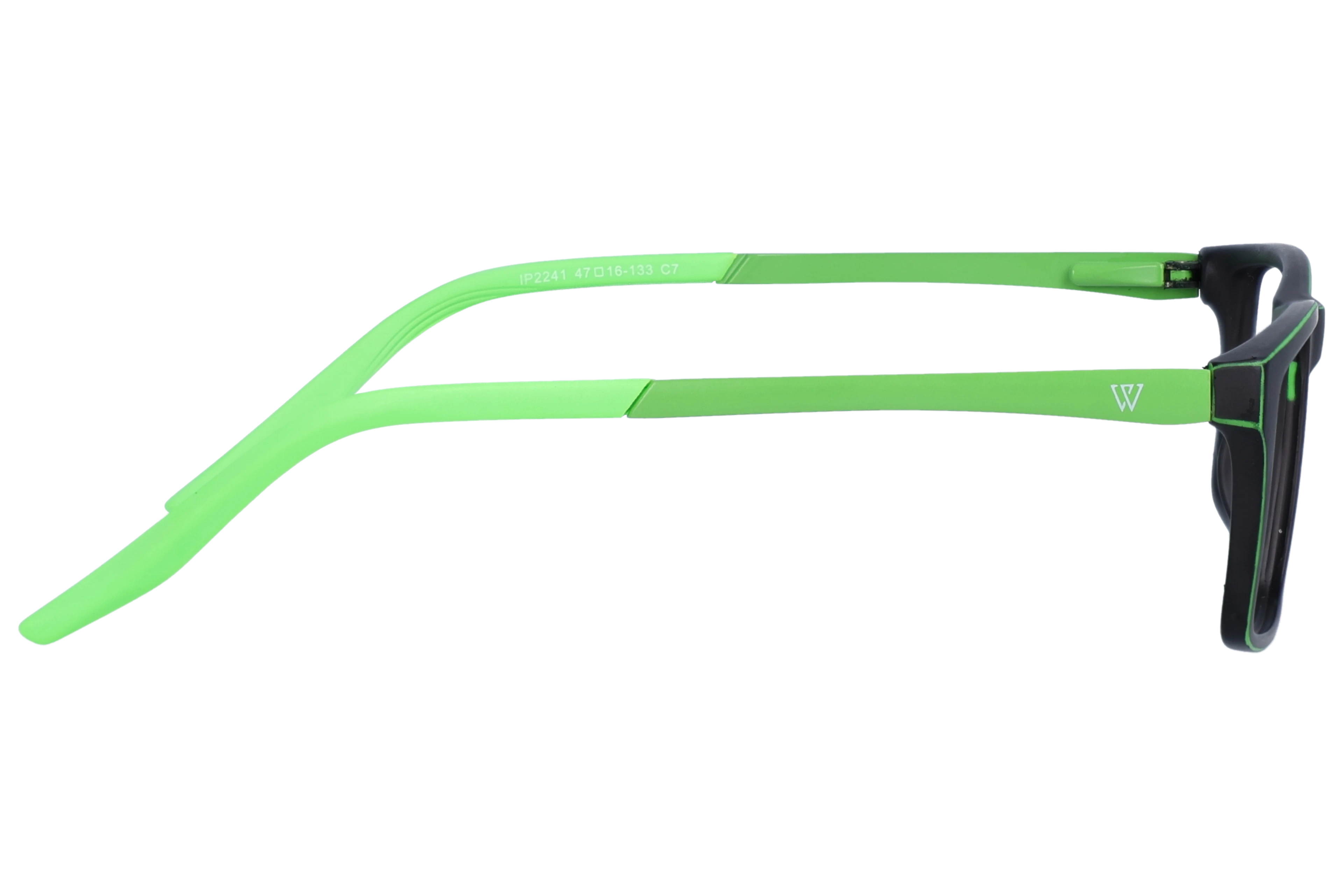 Rectangle Eyeglasses RL1344 Black Small optical frame side view, highlighting the temples