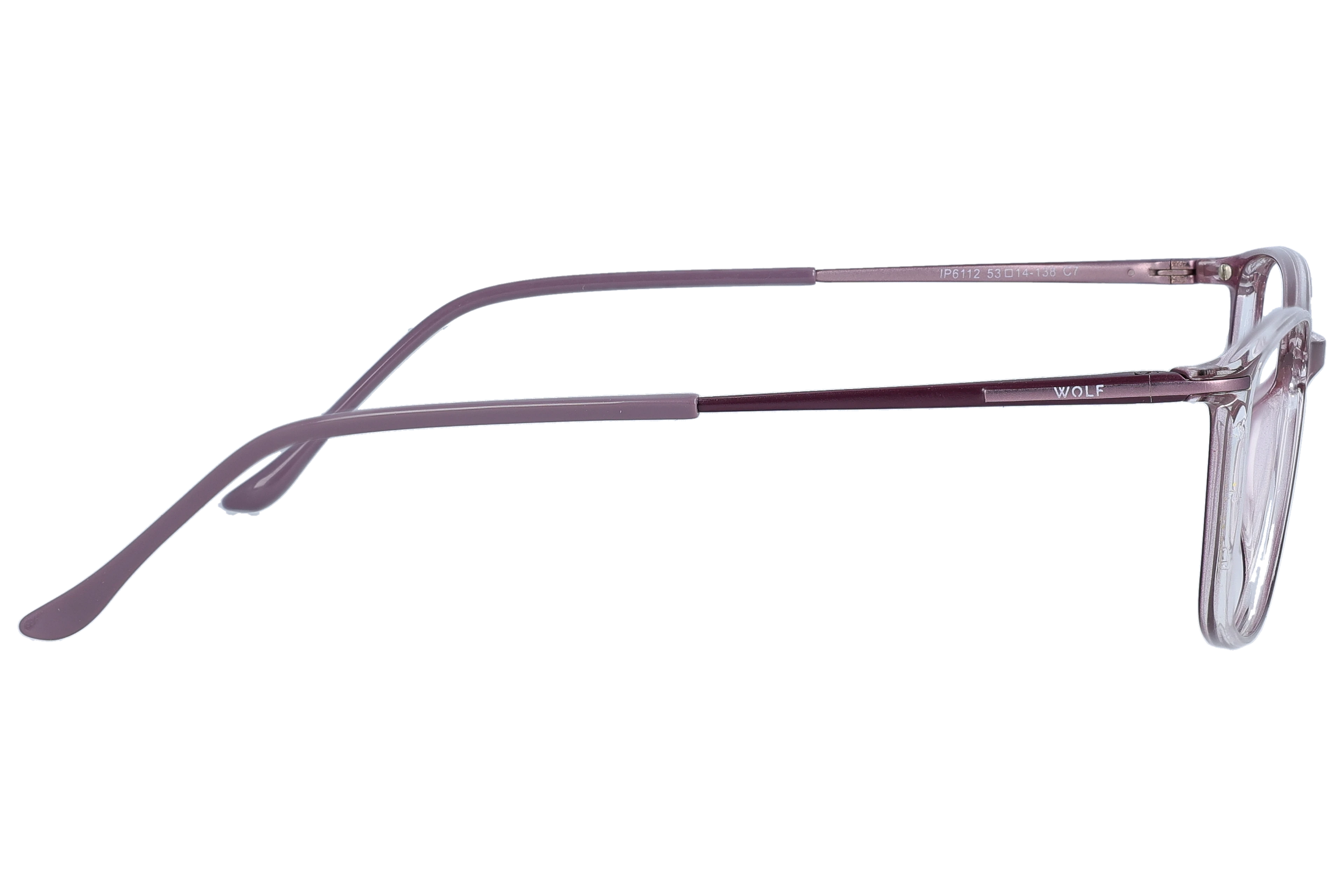 Rectangle Eyeglasses RL1350 Purple Medium optical frame side view, highlighting the temples