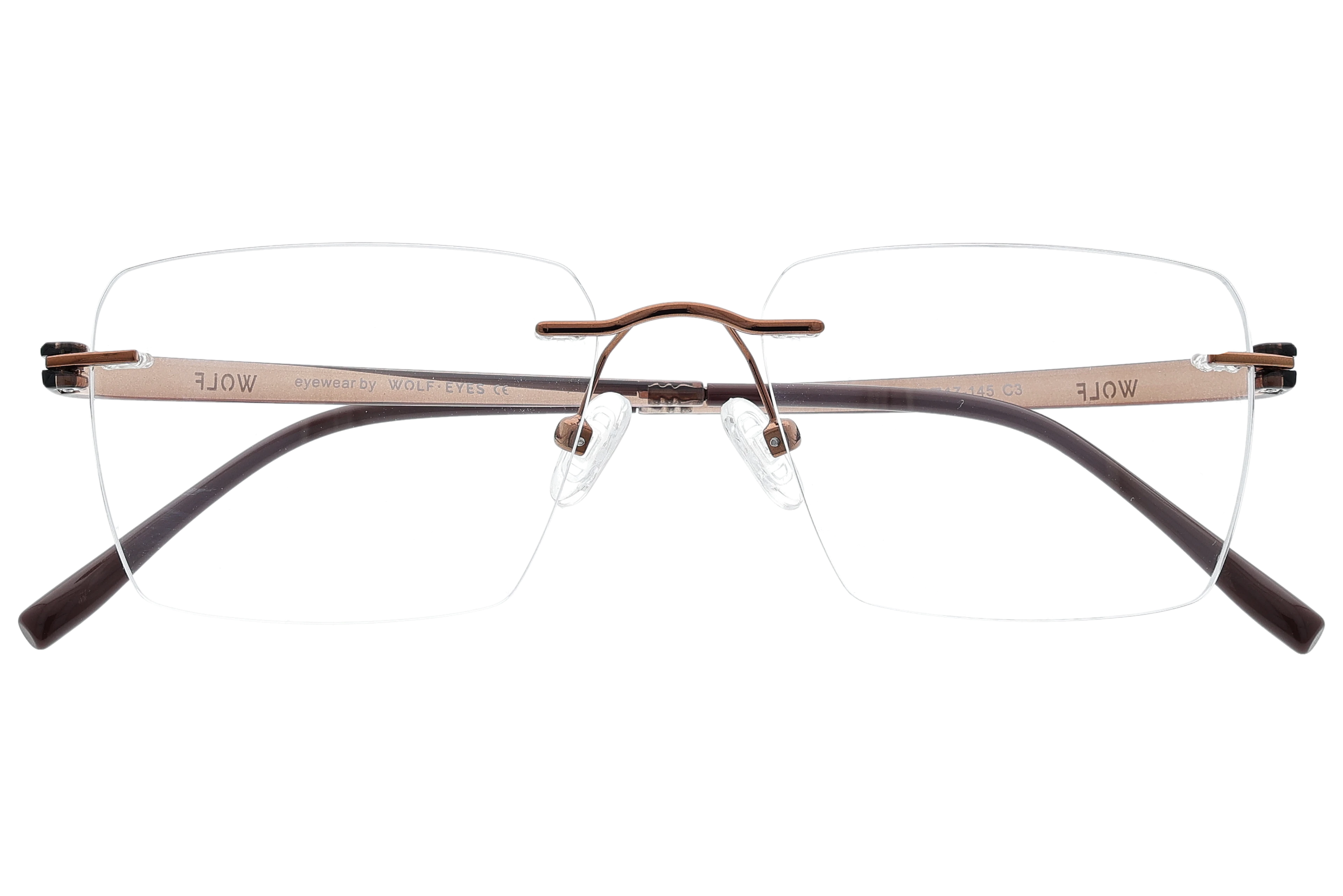 Square Eyeglasses RL1351 Copper Medium optical frame front view close-up