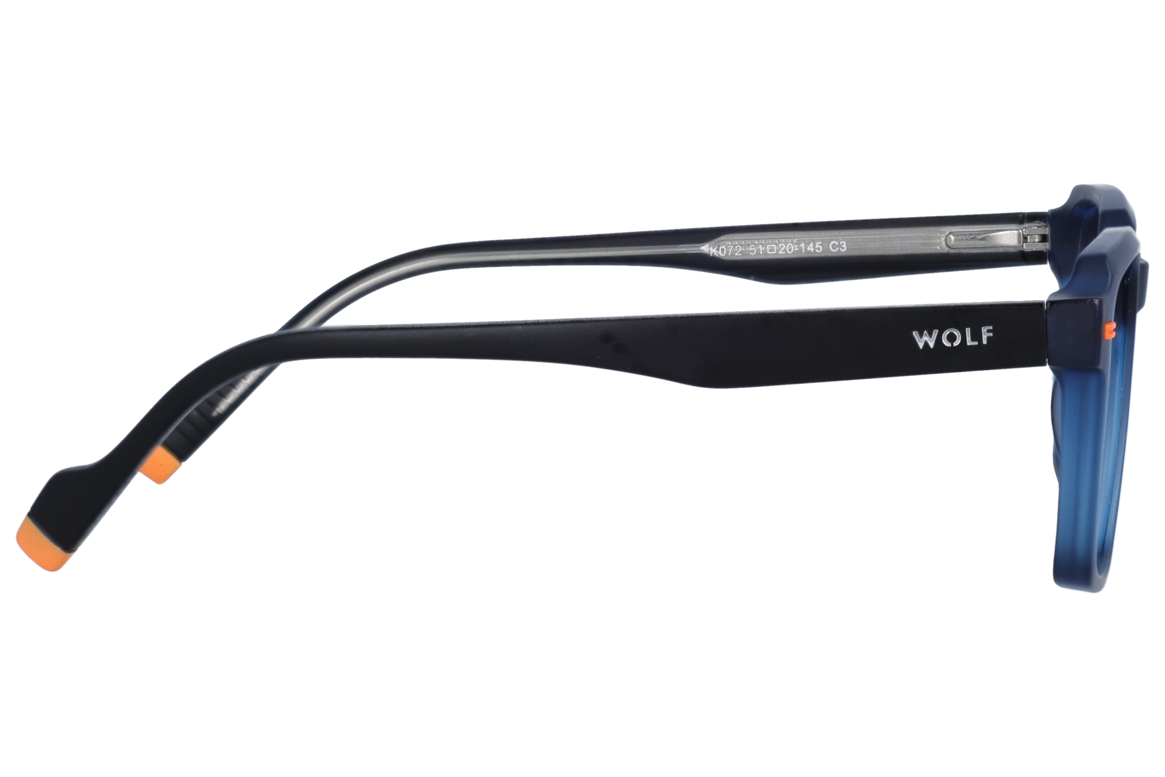 Square Eyeglasses RL1365 Blue Medium optical frame side view, highlighting the temples