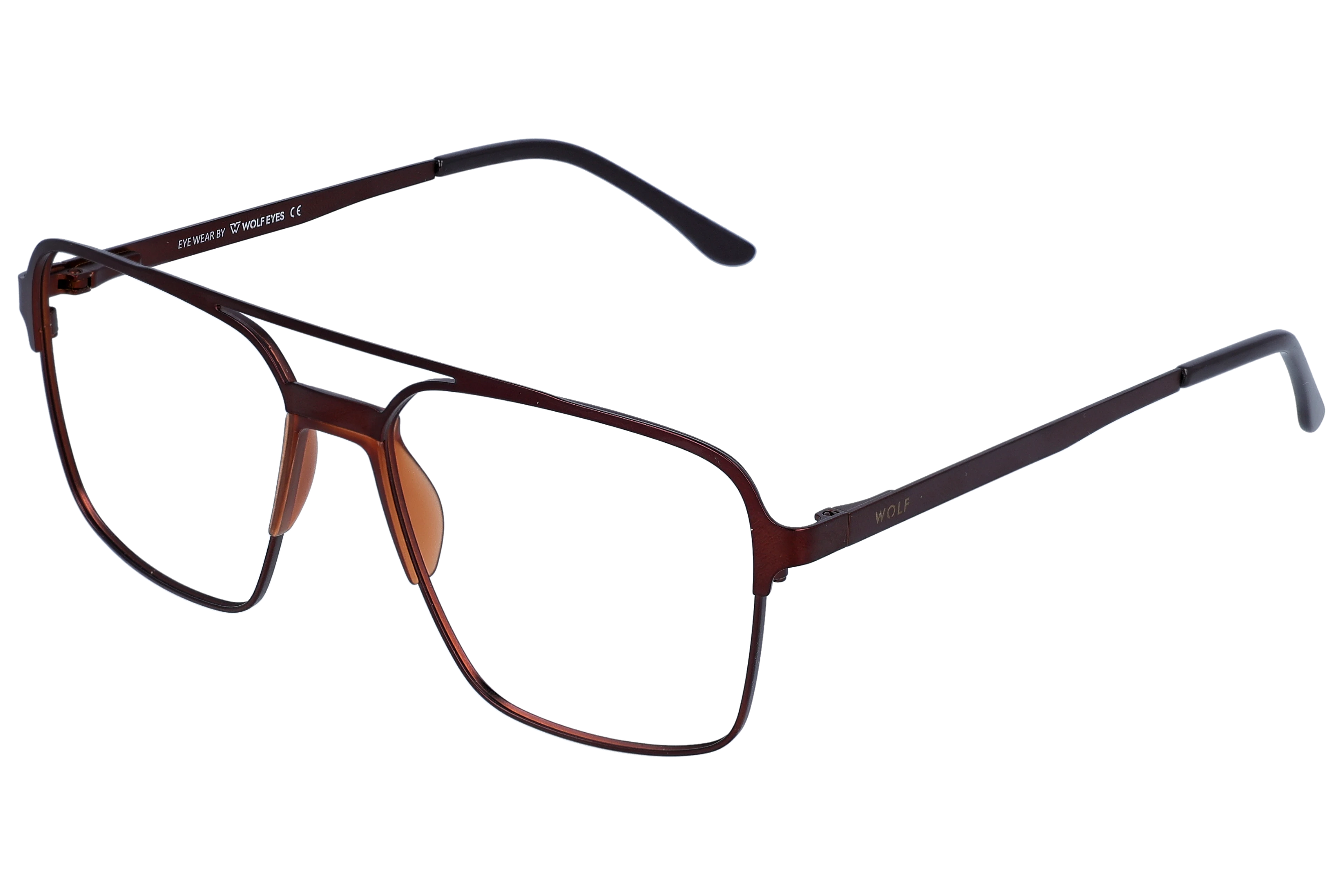 Aviator Eyeglasses RL1316 Brown Medium optical frame angled view for better detail