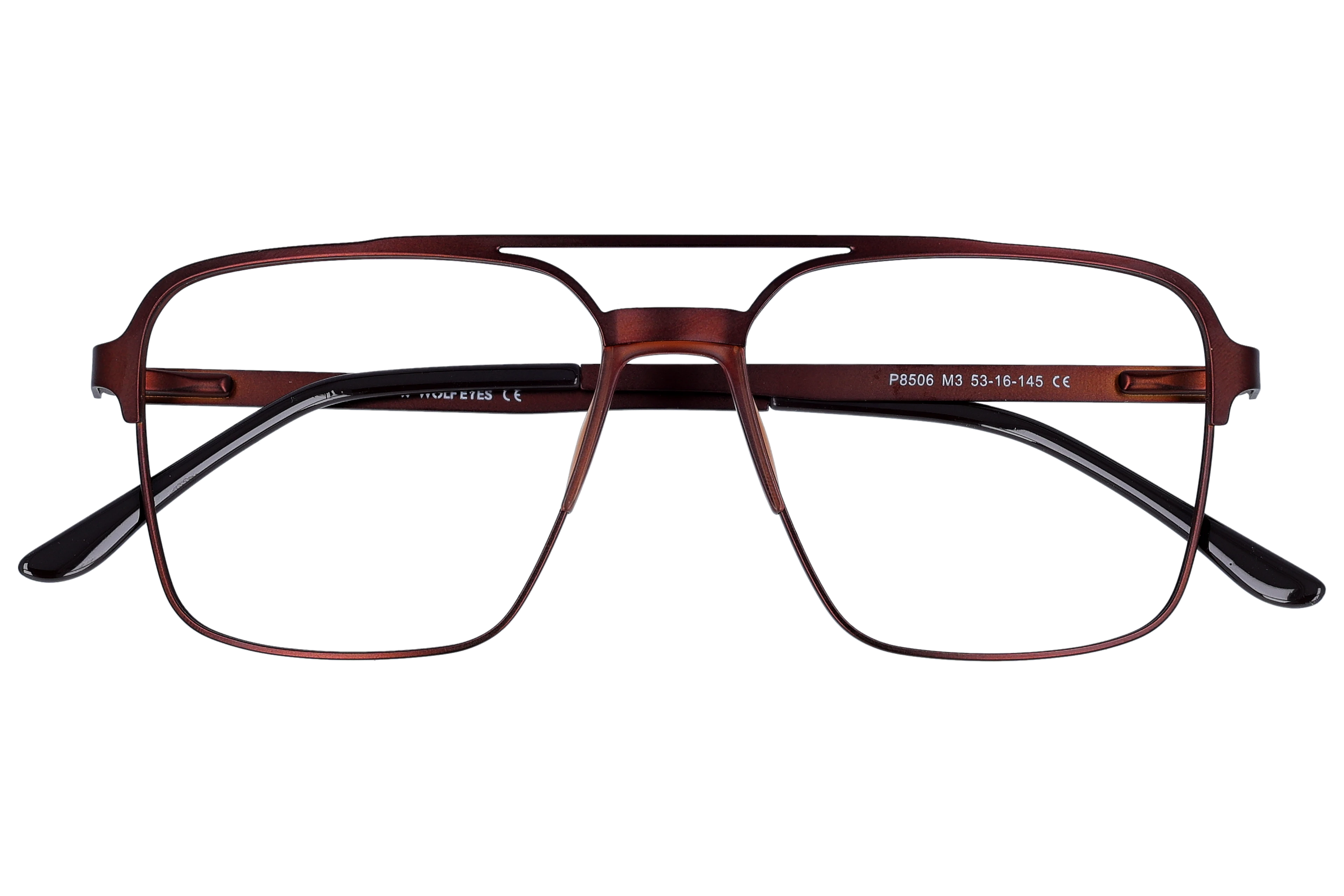 Aviator Eyeglasses RL1316 Brown Medium optical frame front view close-up