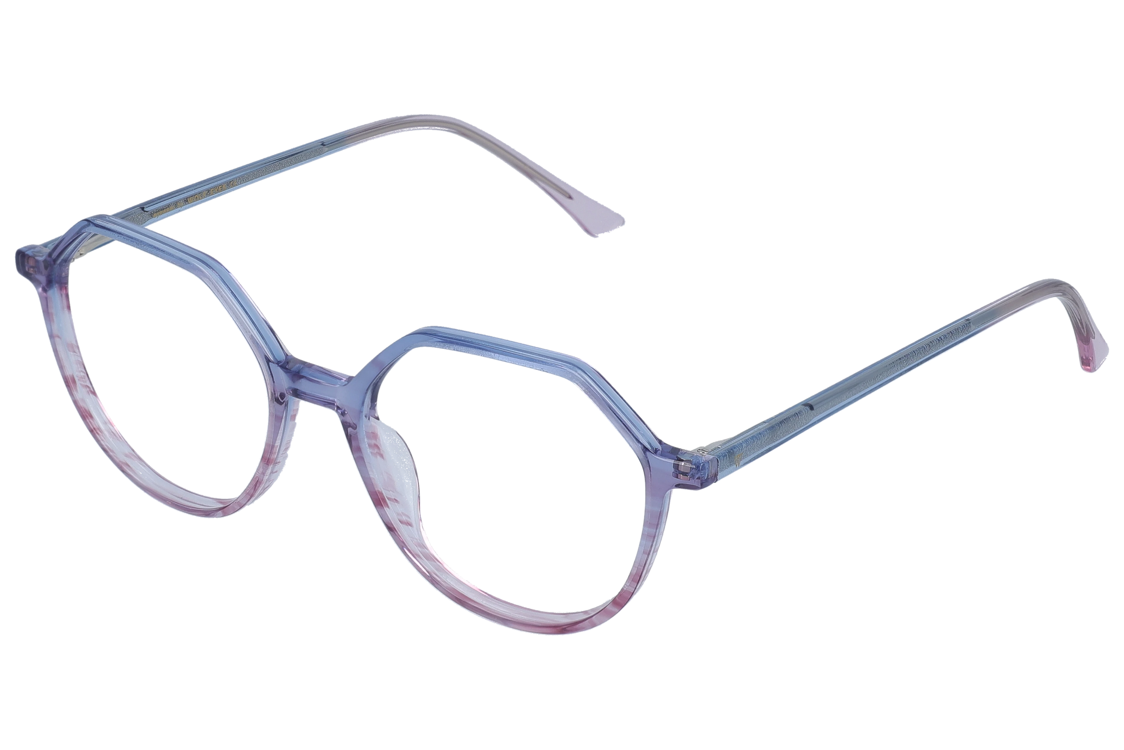 Geometric Eyeglasses RL1364 Blue Toroise Small optical frame angled view for better detail