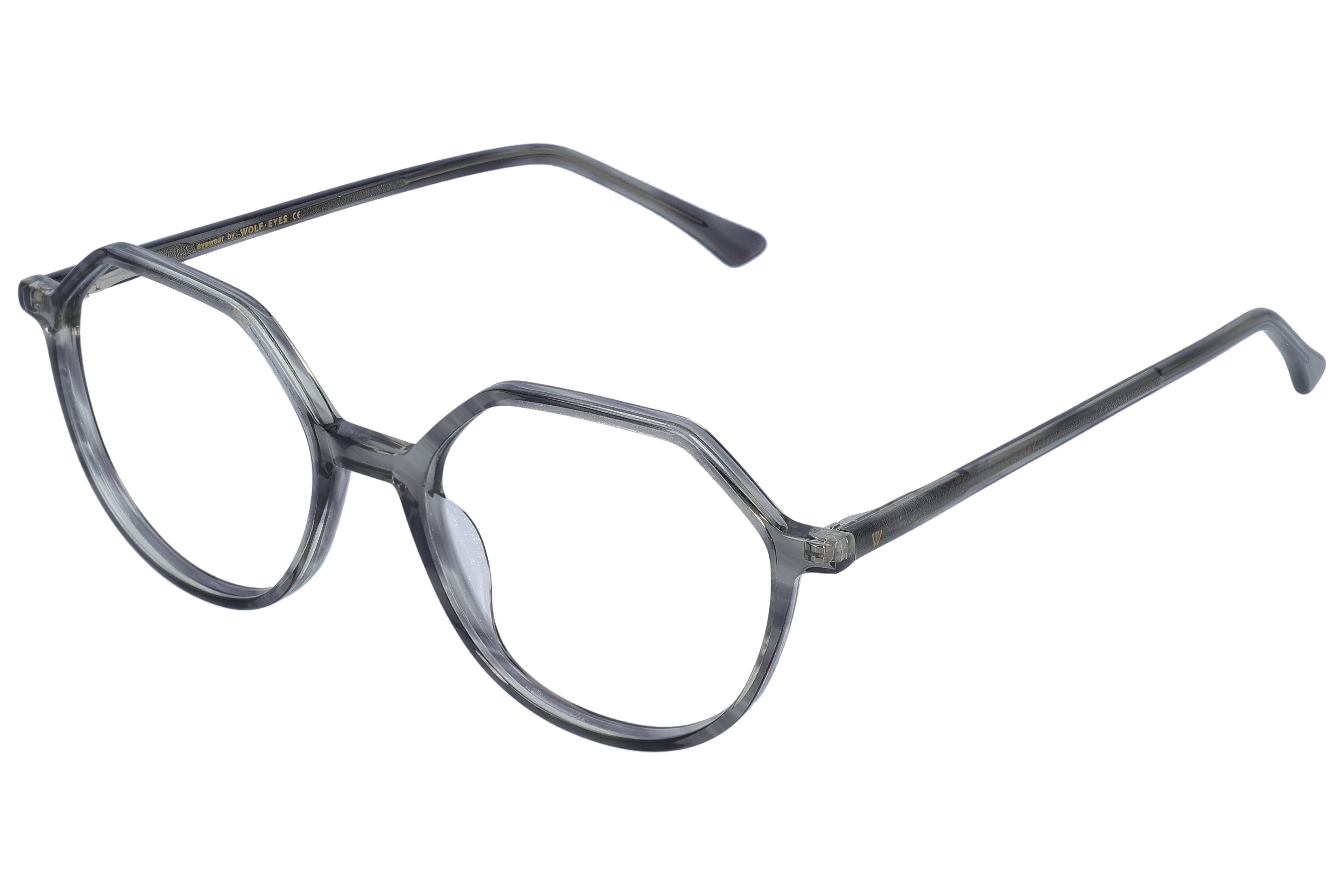 Geometric Eyeglasses RL1364 grey Small optical frame angled view for better detail