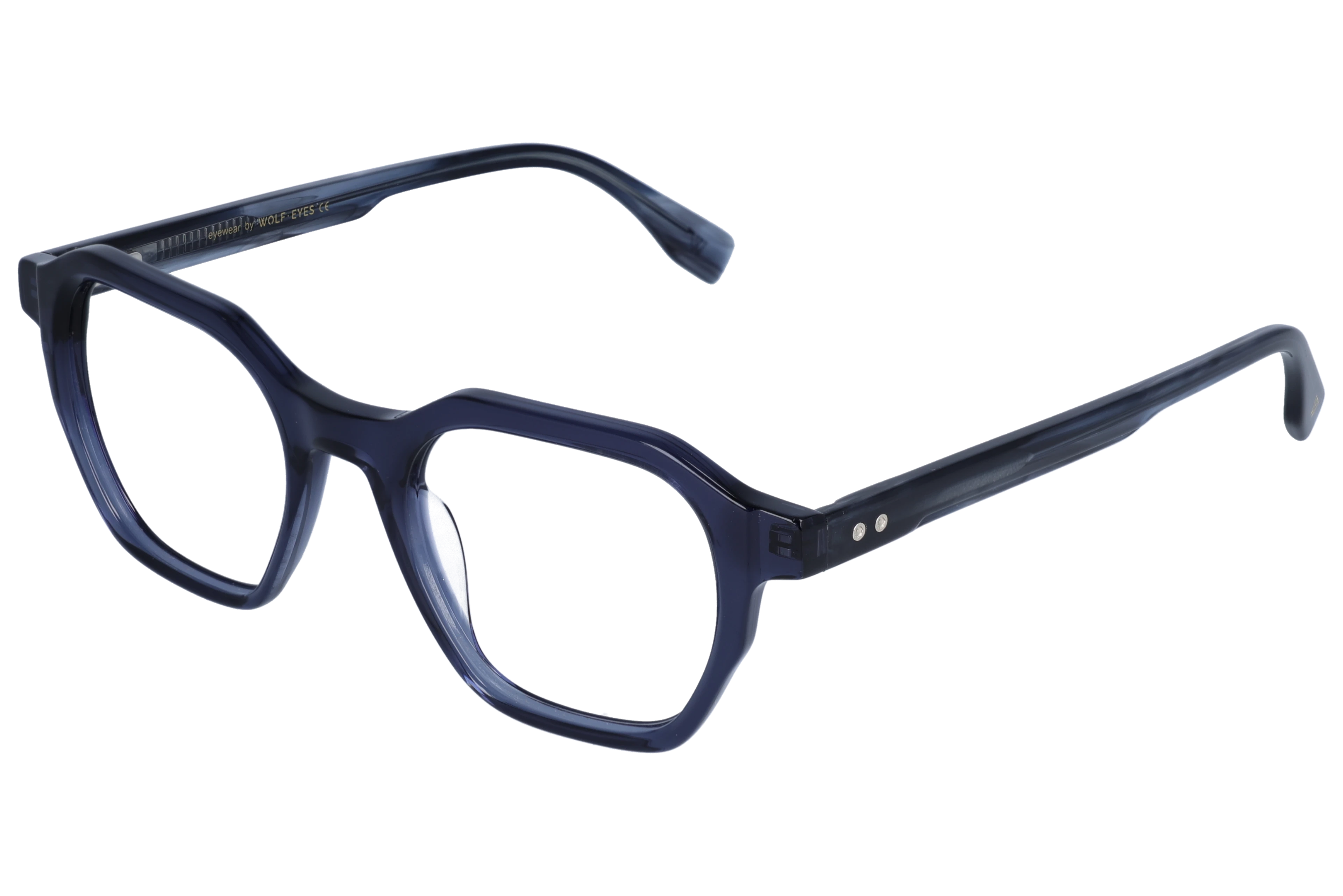 Geometric Eyeglasses RL1360 Blue Small optical frame angled view for better detail