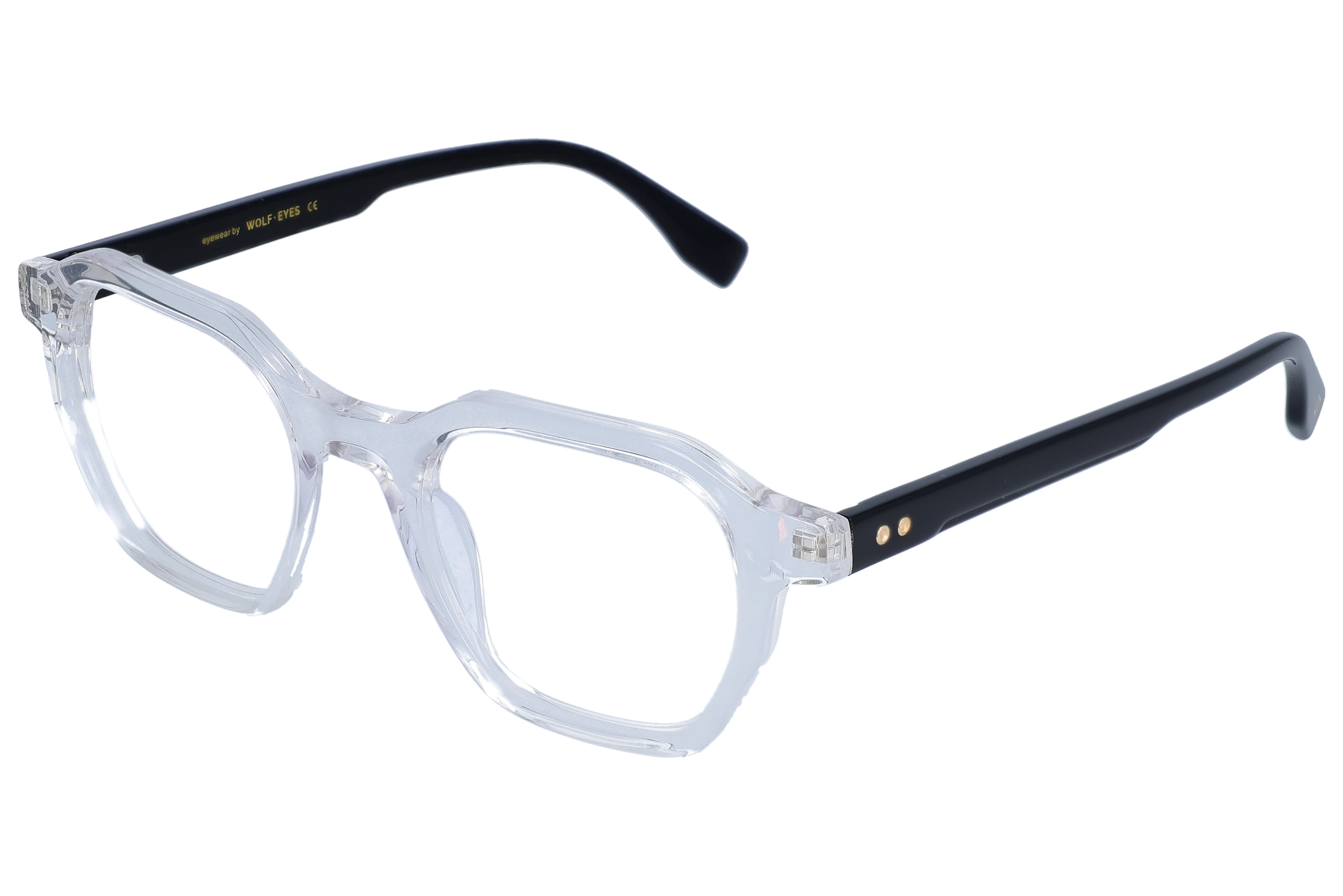 Geometric Eyeglasses RL1359 Clear Small optical frame angled view for better detail