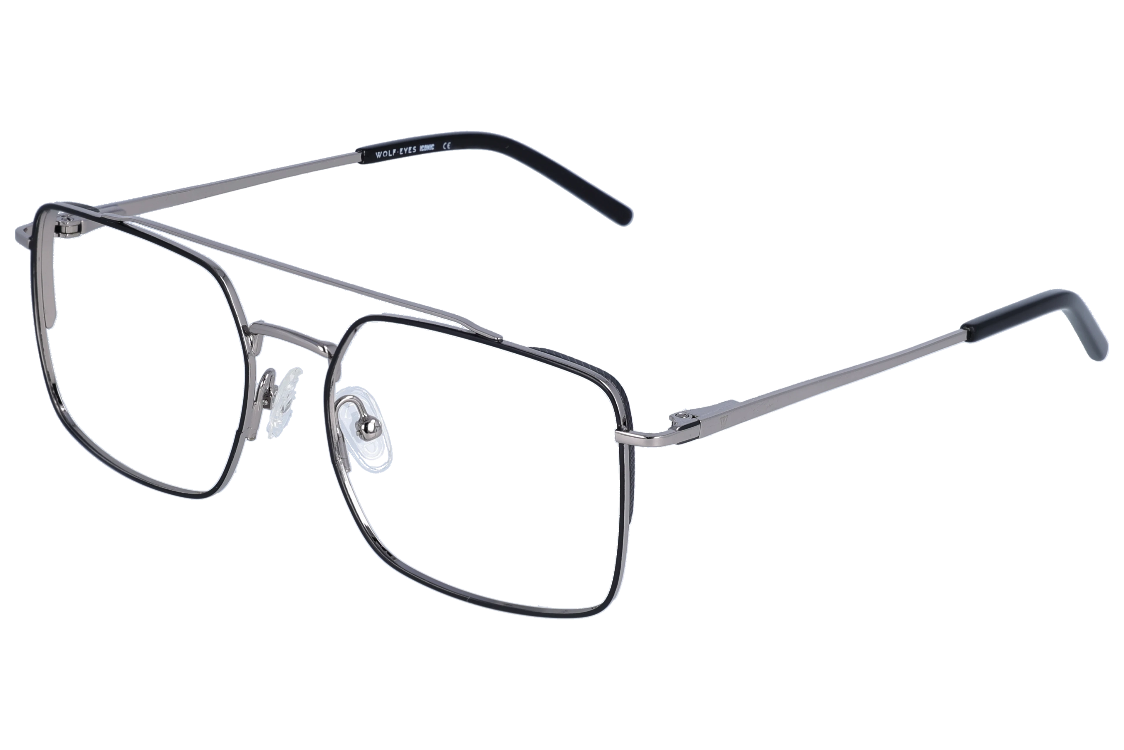 Geometric Eyeglasses RL1330 Black Medium optical frame angled view for better detail