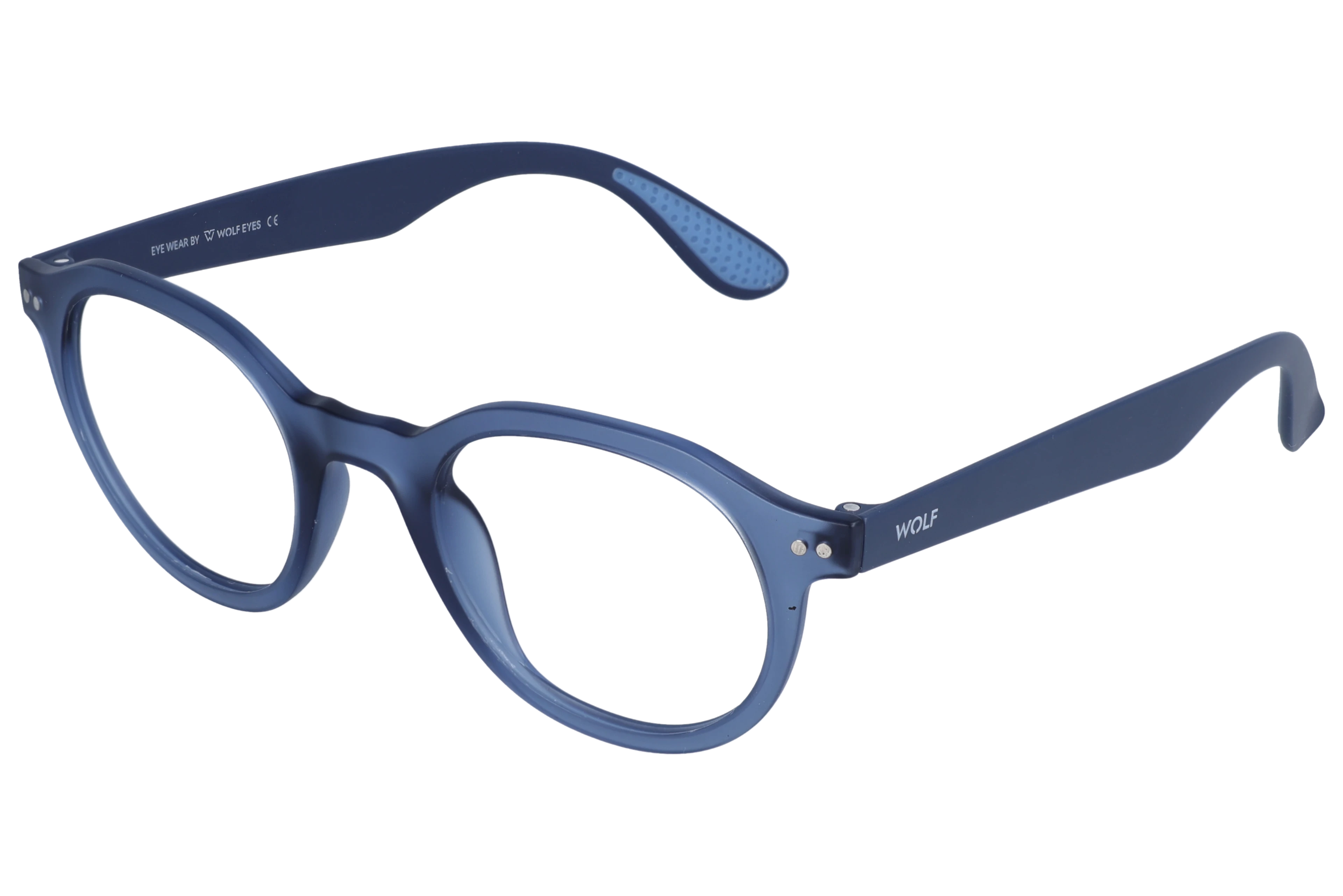 Round Eyeglasses RL1346 Blue Small optical frame angled view for better detail