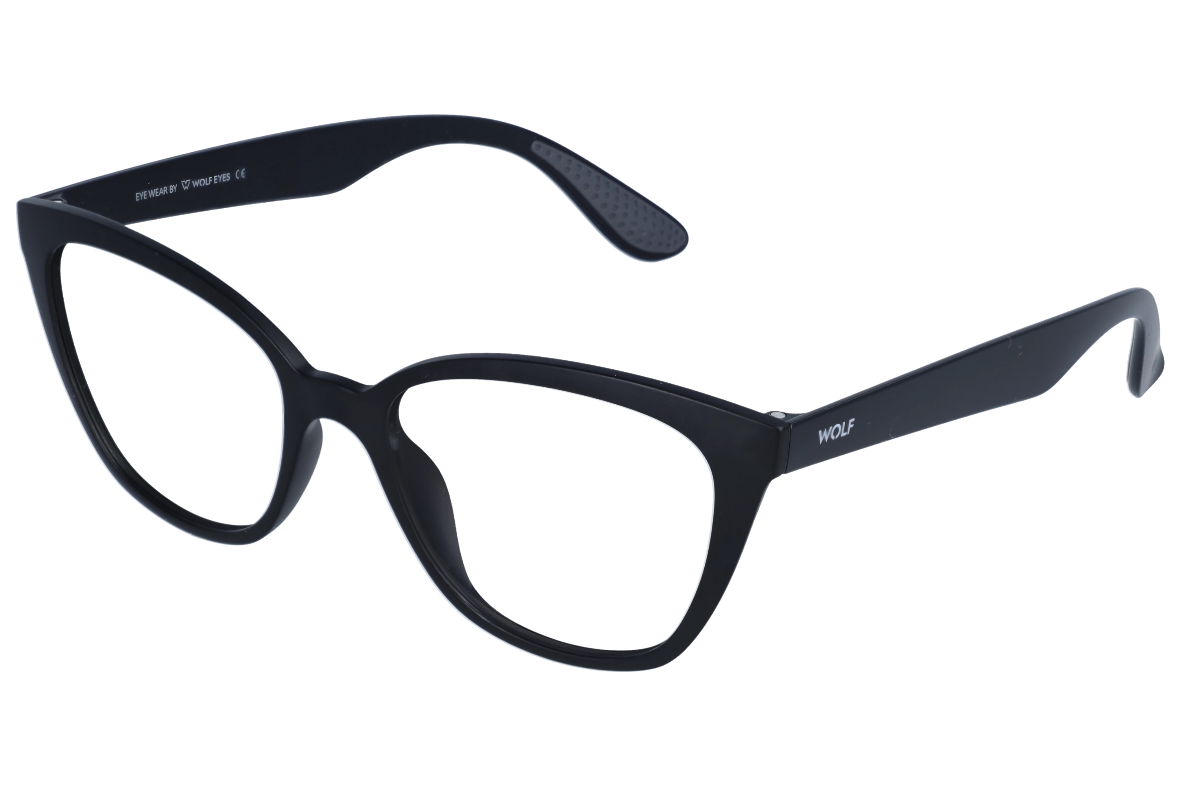 Cat Eye Eyeglasses RL1347 Black Medium optical frame angled view for better detail