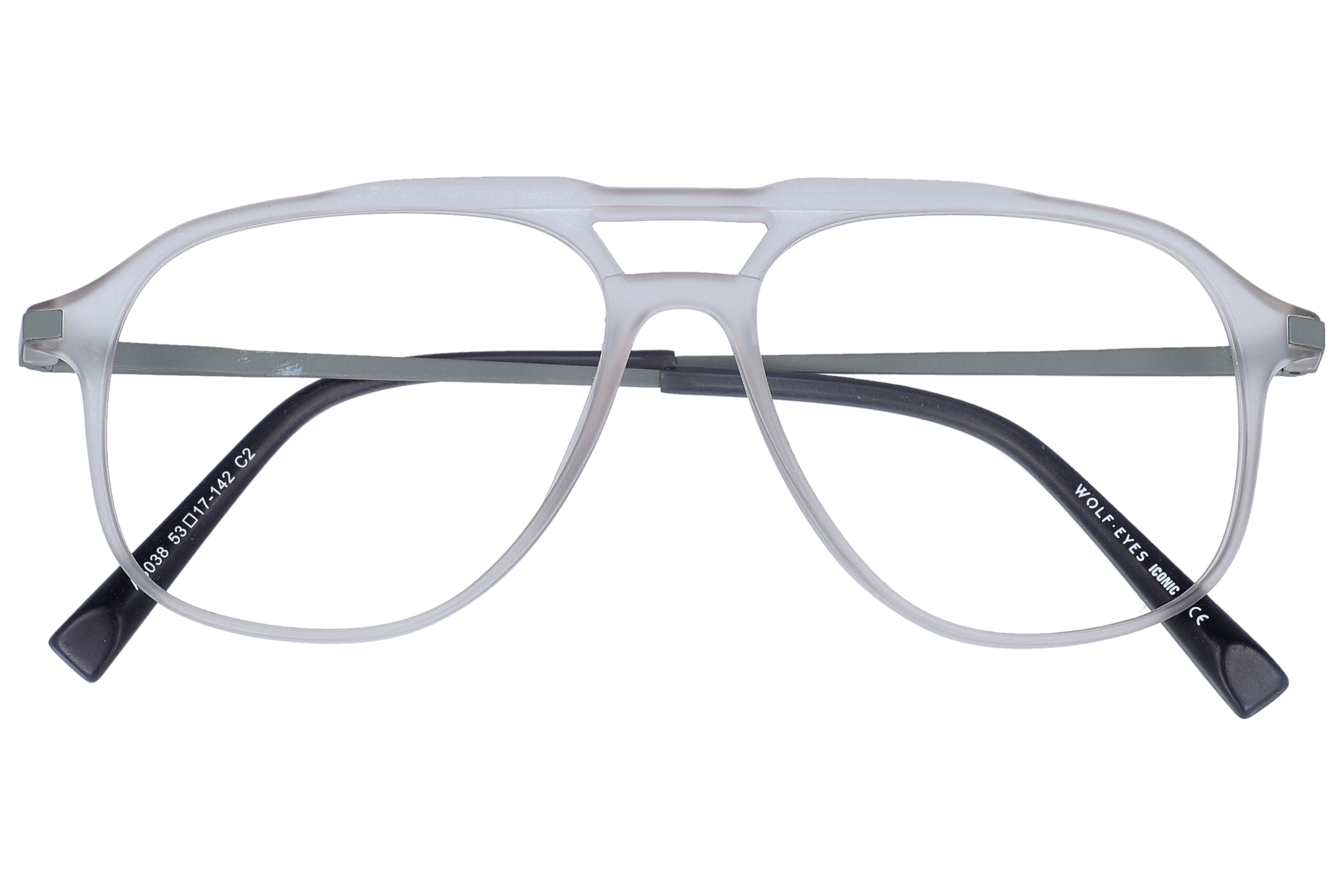 Wayfarer Eyeglasses RL1310 Grey Medium optical frame front view close-up
