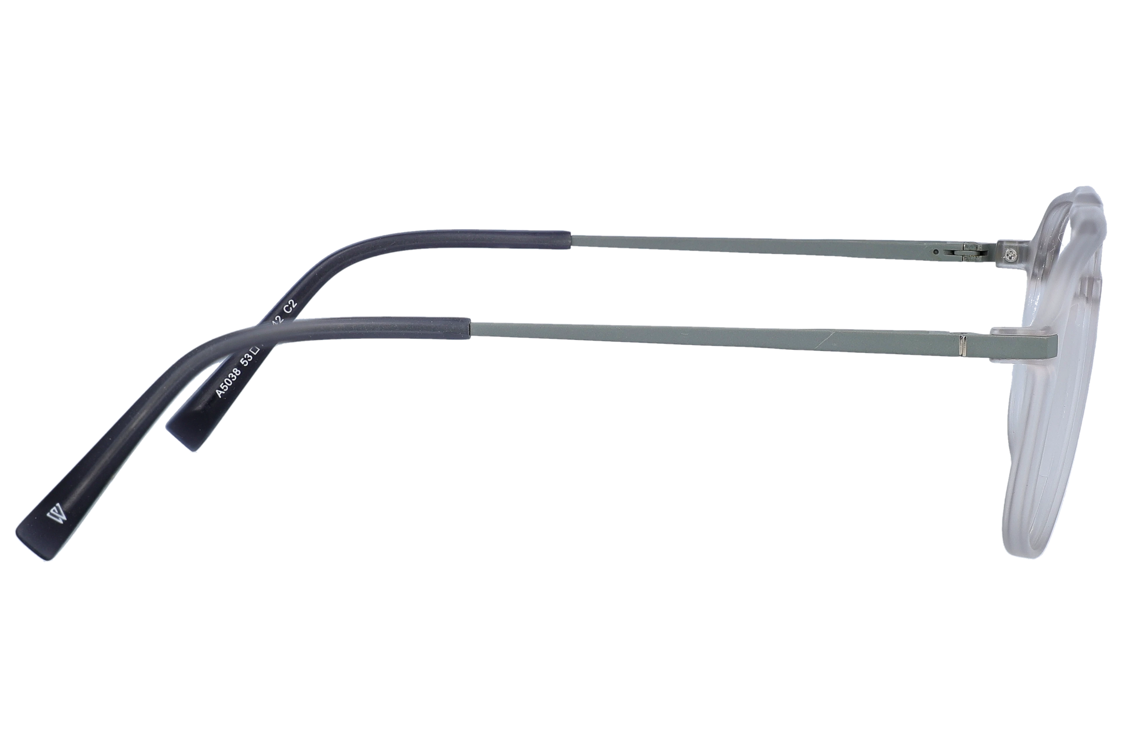 Wayfarer Eyeglasses RL1310 Grey Medium optical frame side view, highlighting the temples