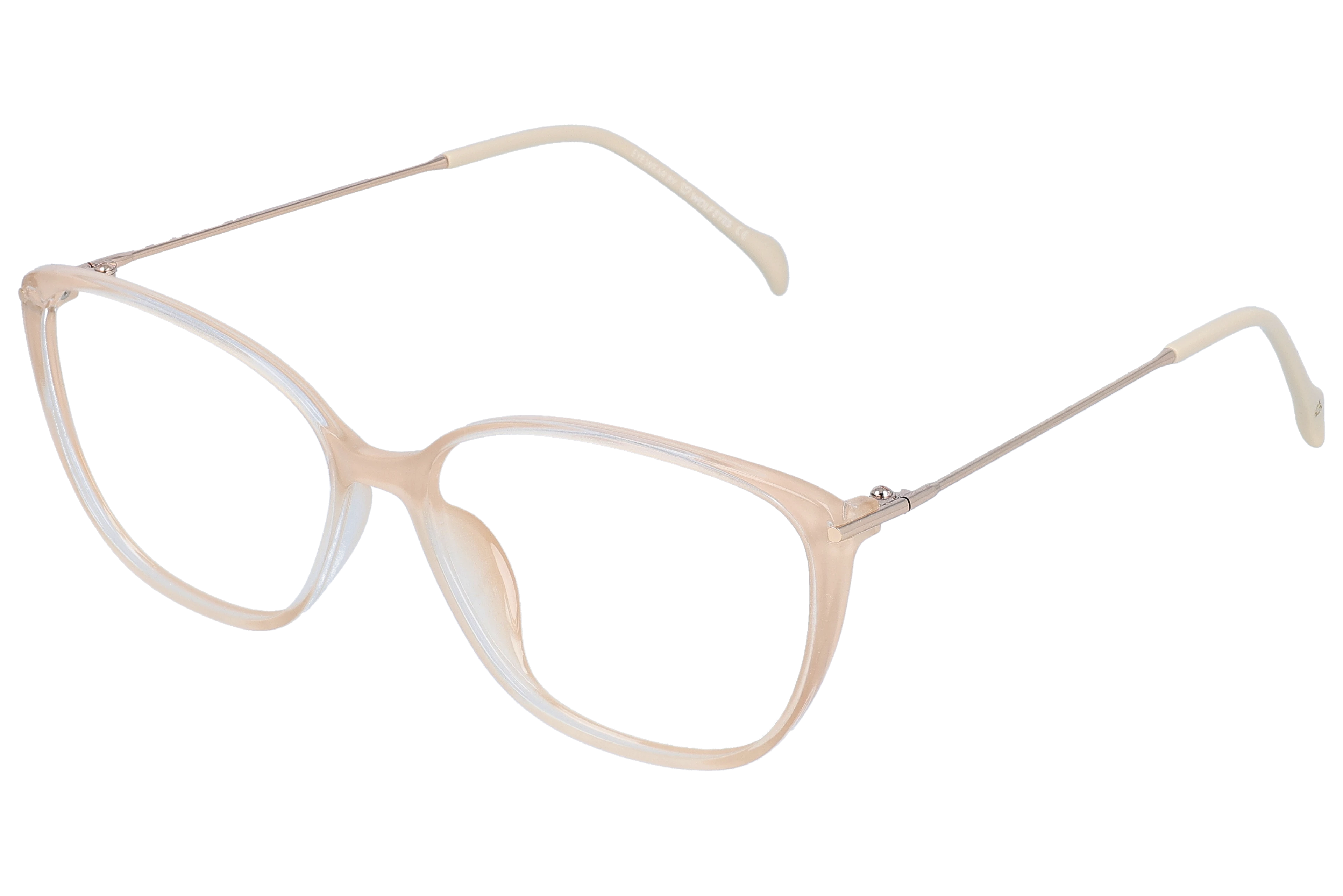 Cat Eye Eyeglasses RL1328 Cream Medium optical frame angled view for better detail