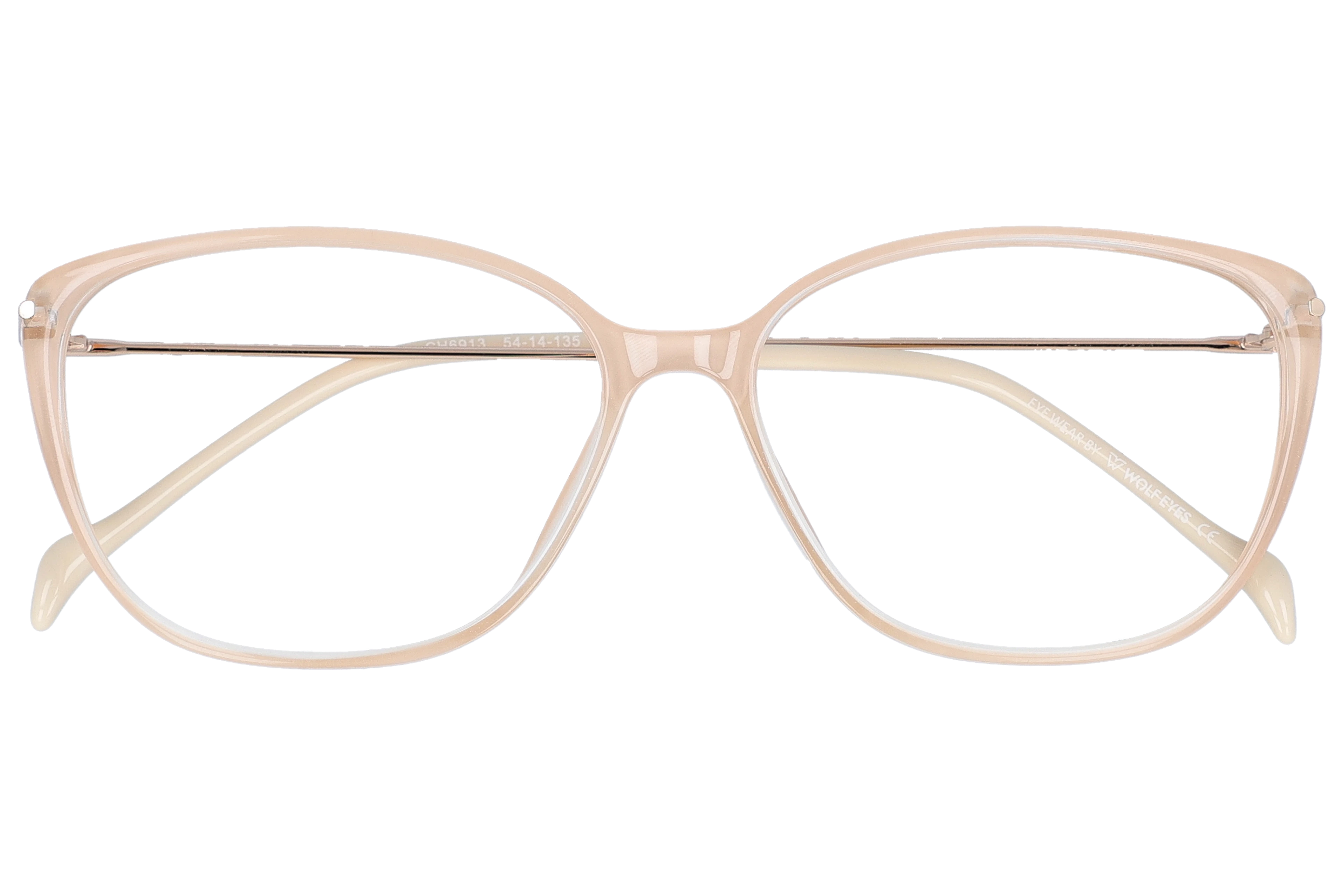 Cat Eye Eyeglasses RL1328 Cream Medium optical frame front view close-up