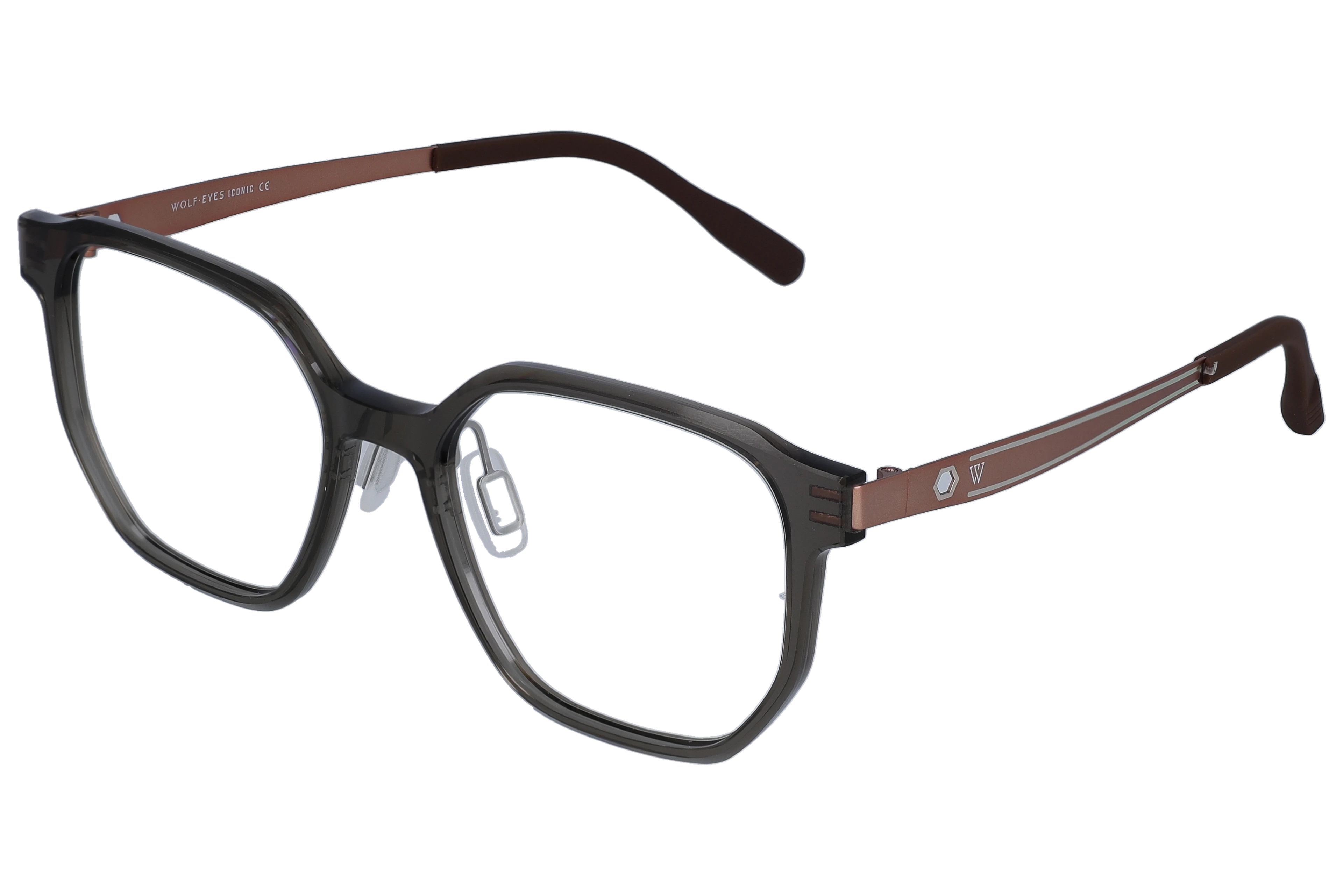 Square Eyeglasses RL1337 Brown Medium optical frame angled view for better detail