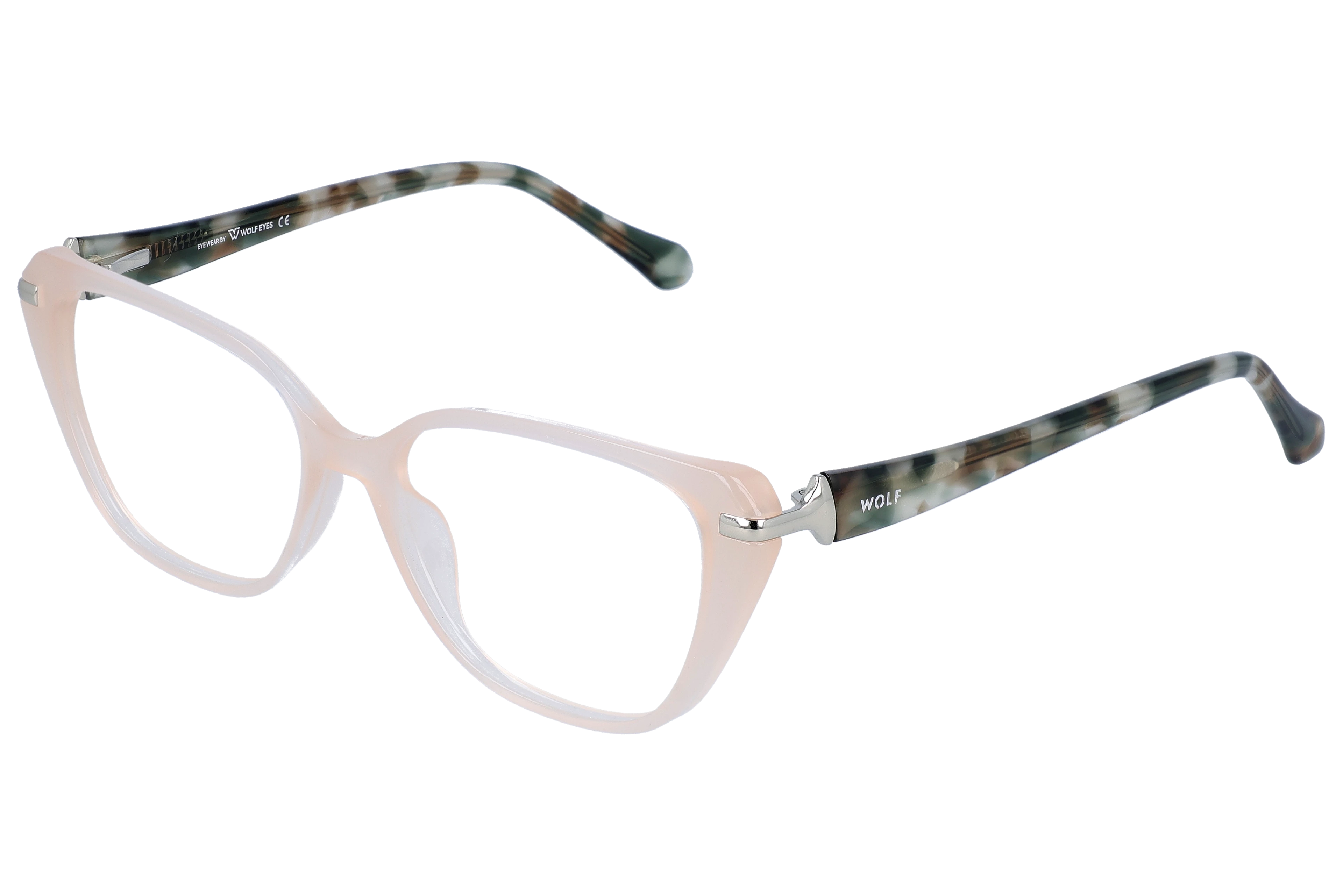Cat Eye Eyeglasses RL1300 Cream Medium optical frame angled view for better detail