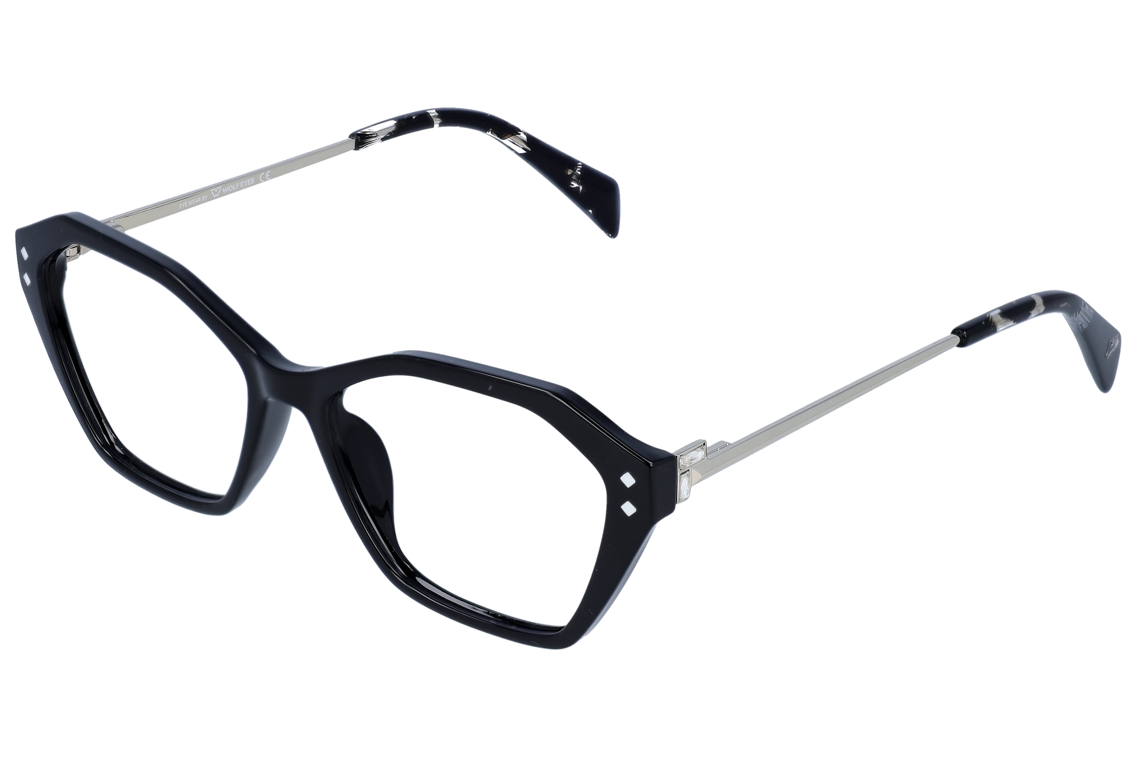 Black Medium optical frame angled view for better detail