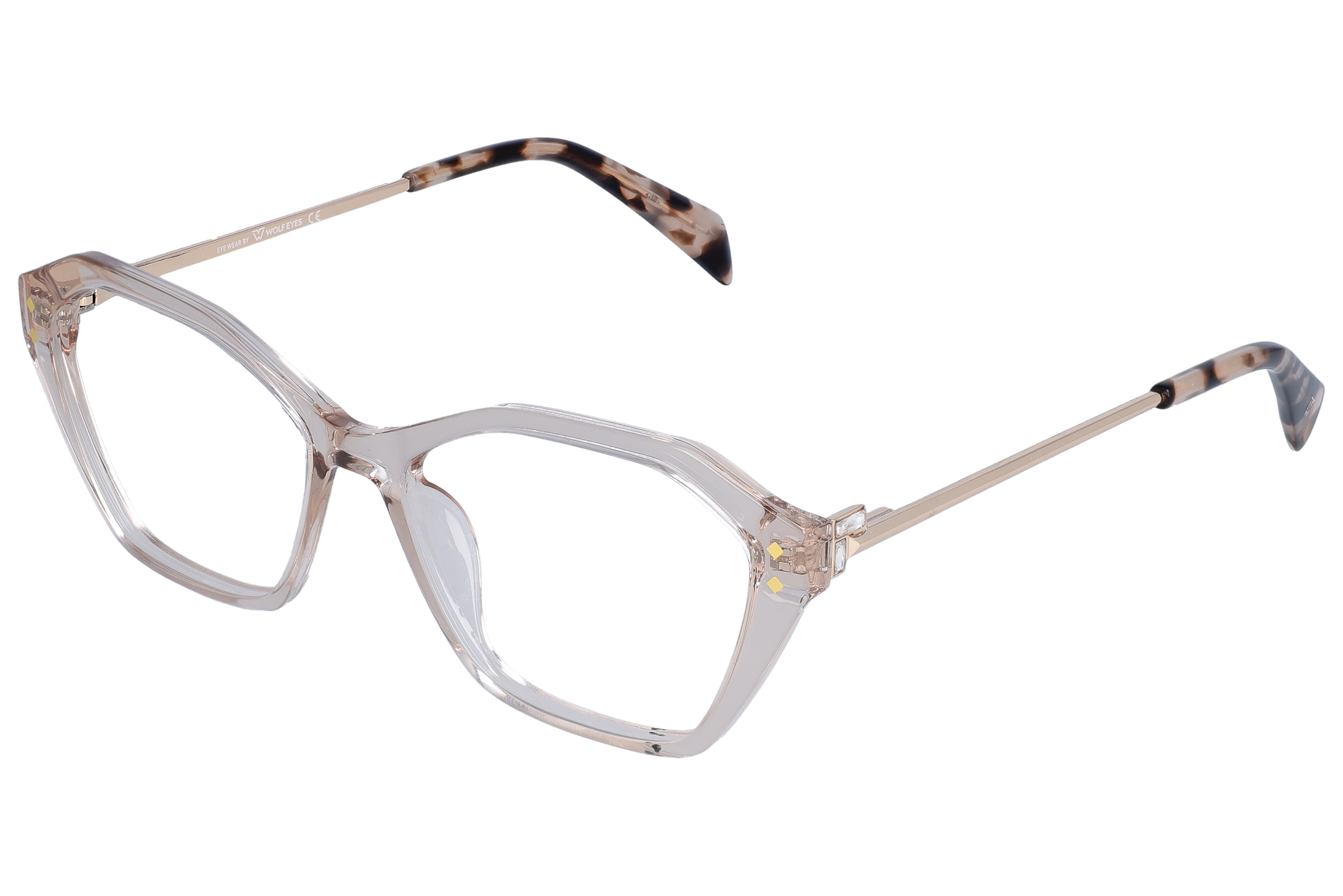 Cat Eye Eyeglasses RL1357 Brown Medium optical frame angled view for better detail