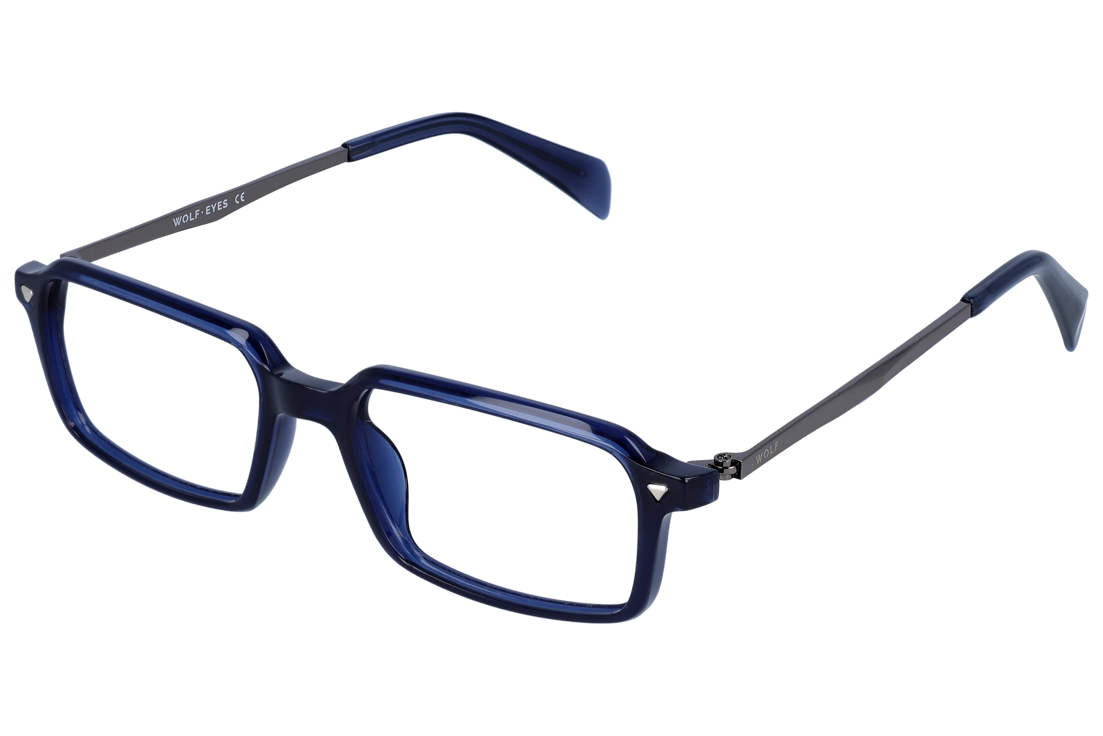 Rectangle Eyeglasses RL1308 Blue Medium optical frame angled view for better detail