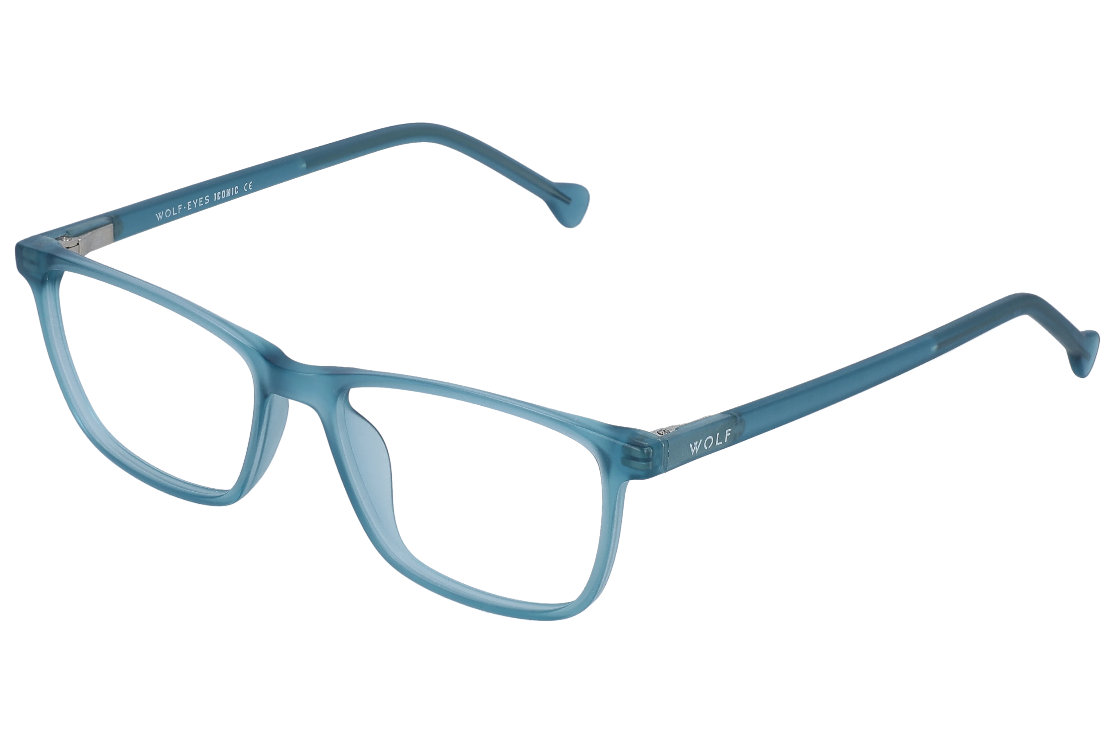 Rectangle Eyeglasses RL1322 Teal Small optical frame angled view for better detail