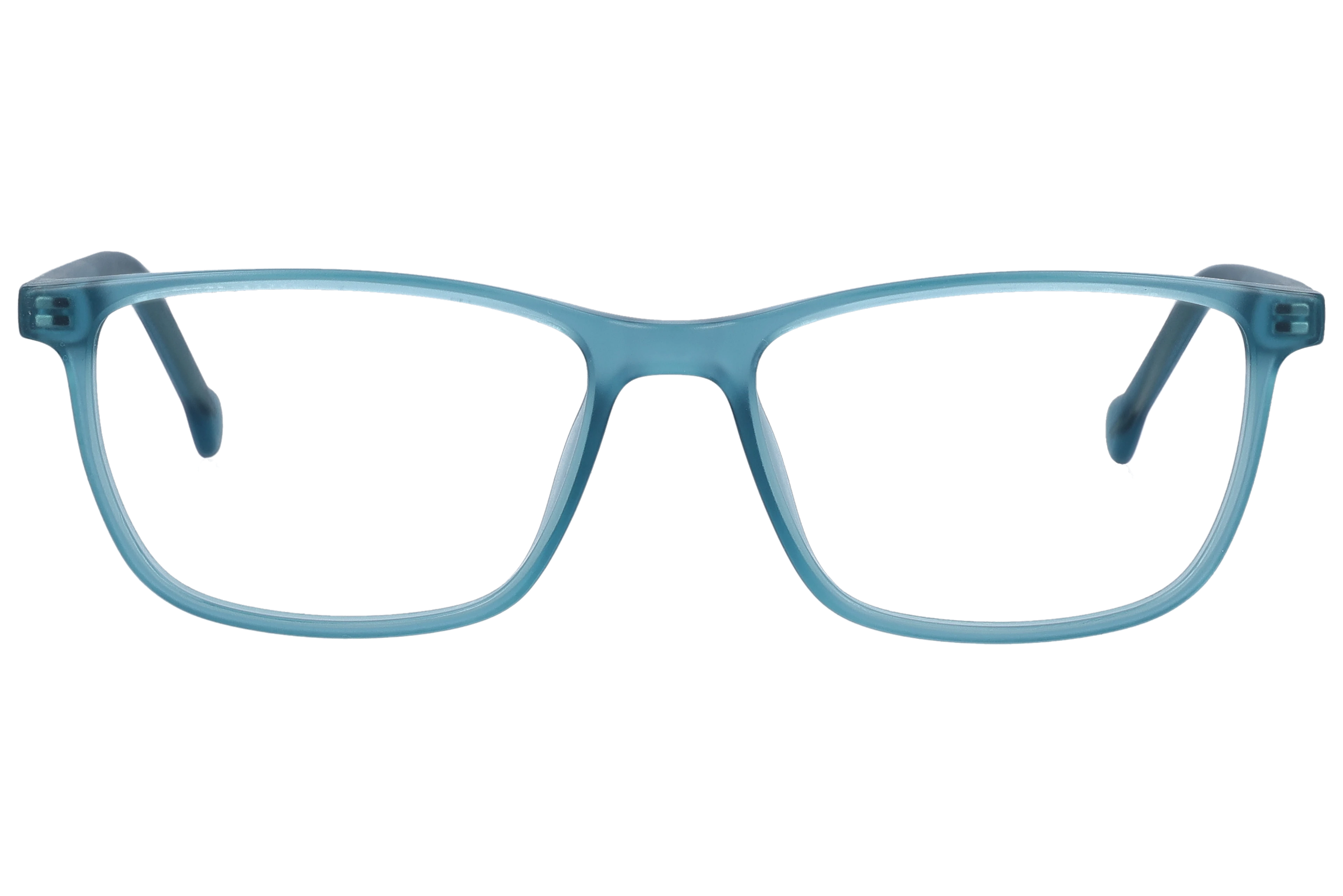 Rectangle Eyeglasses RL1322 Teal Small optical frame front view with arms open