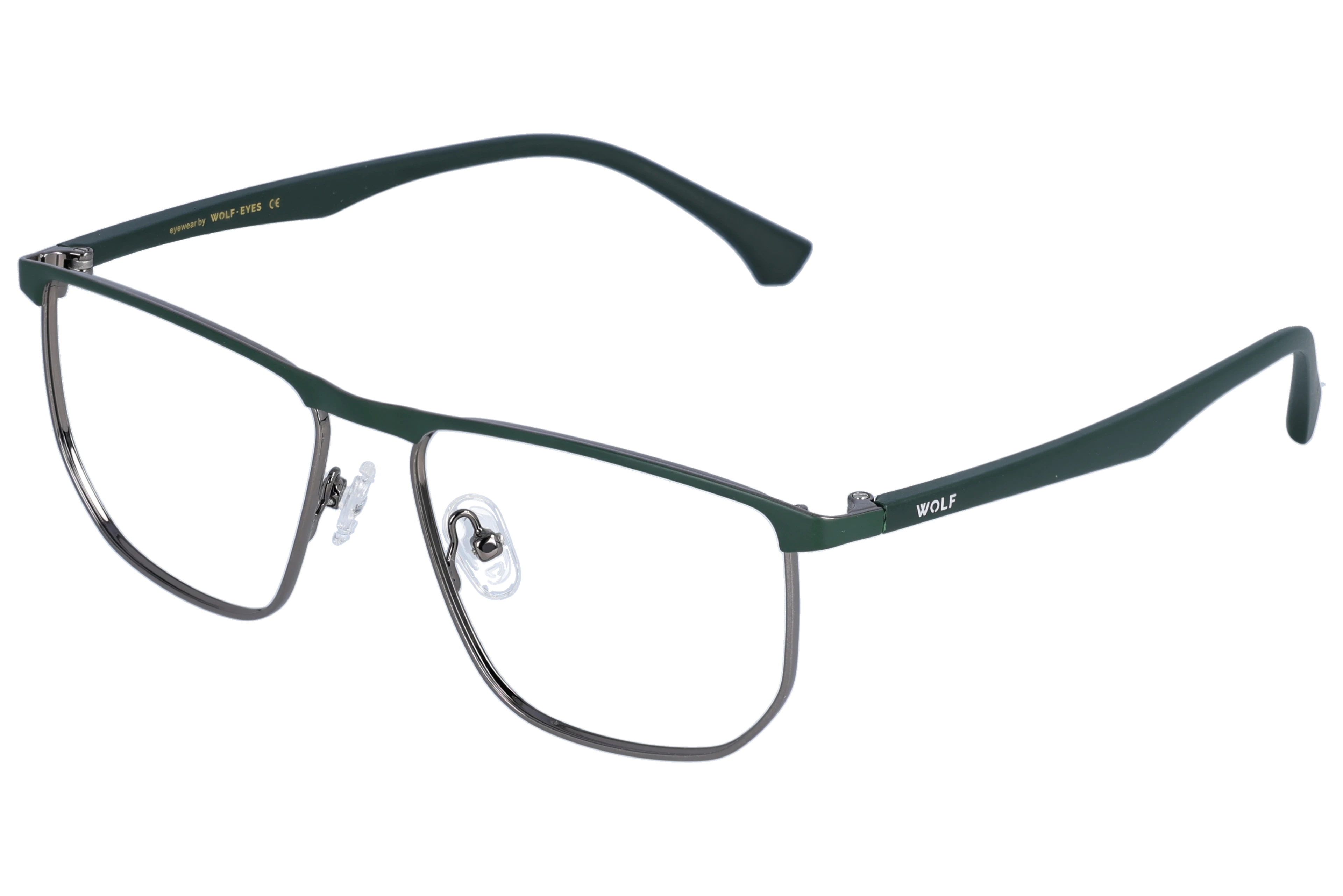 Browline Eyeglasses RL1302 Green Large optical frame angled view for better detail
