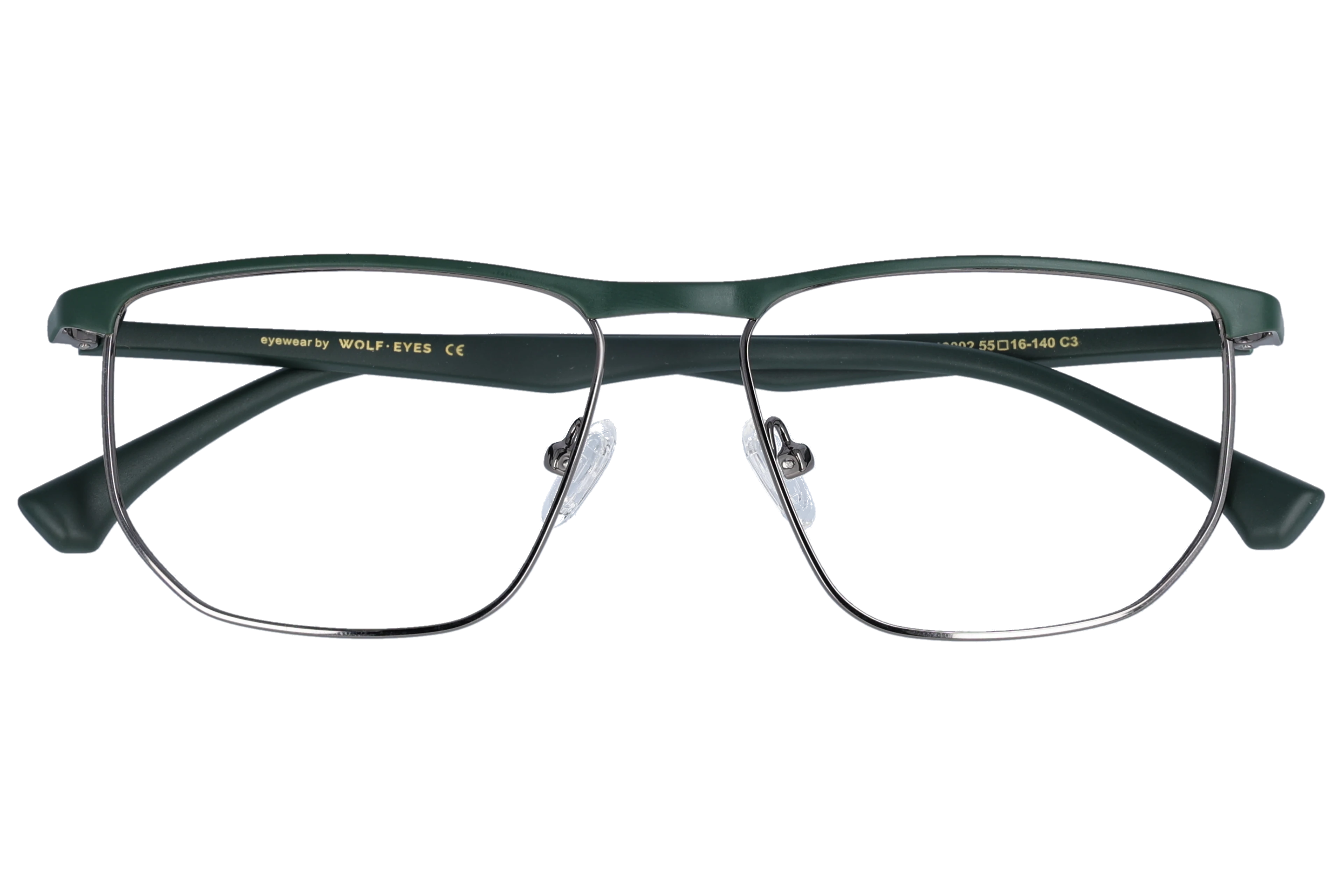 Browline Eyeglasses RL1302 Green Large optical frame front view close-up