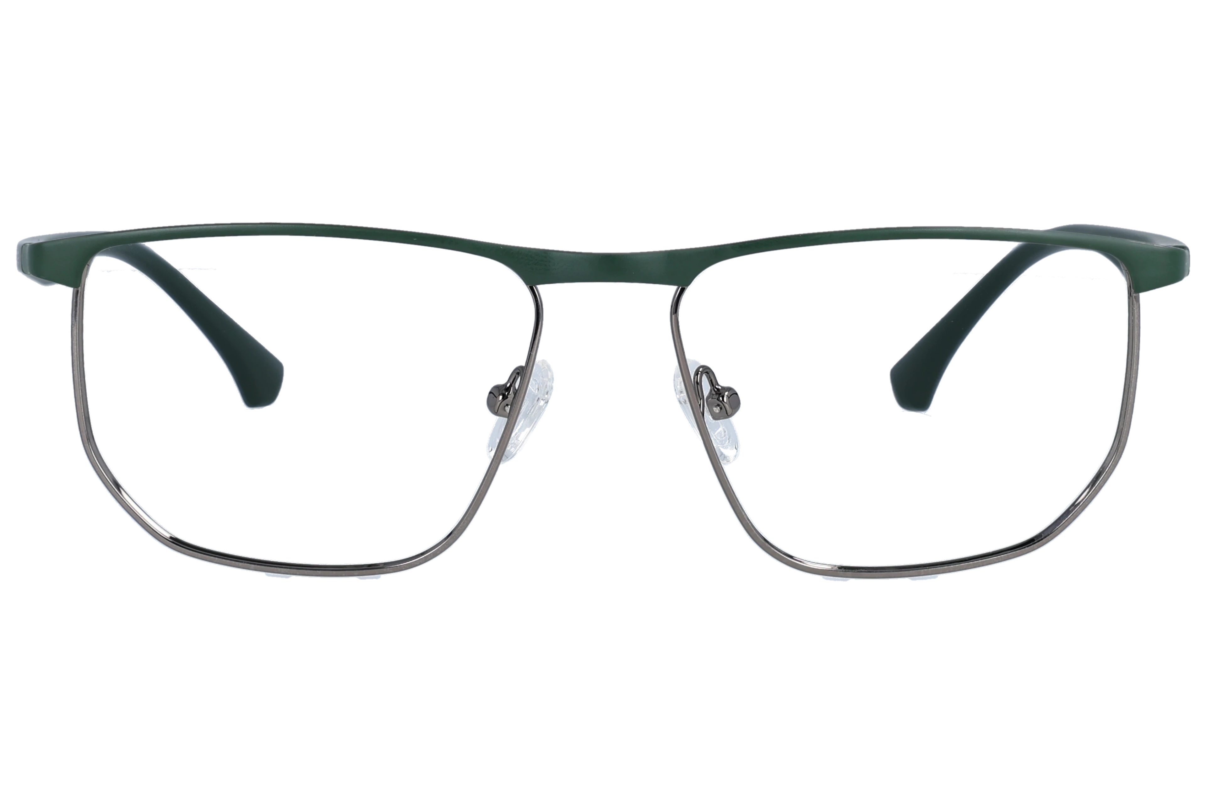 Browline Eyeglasses RL1302 Green Large optical frame front view with arms open