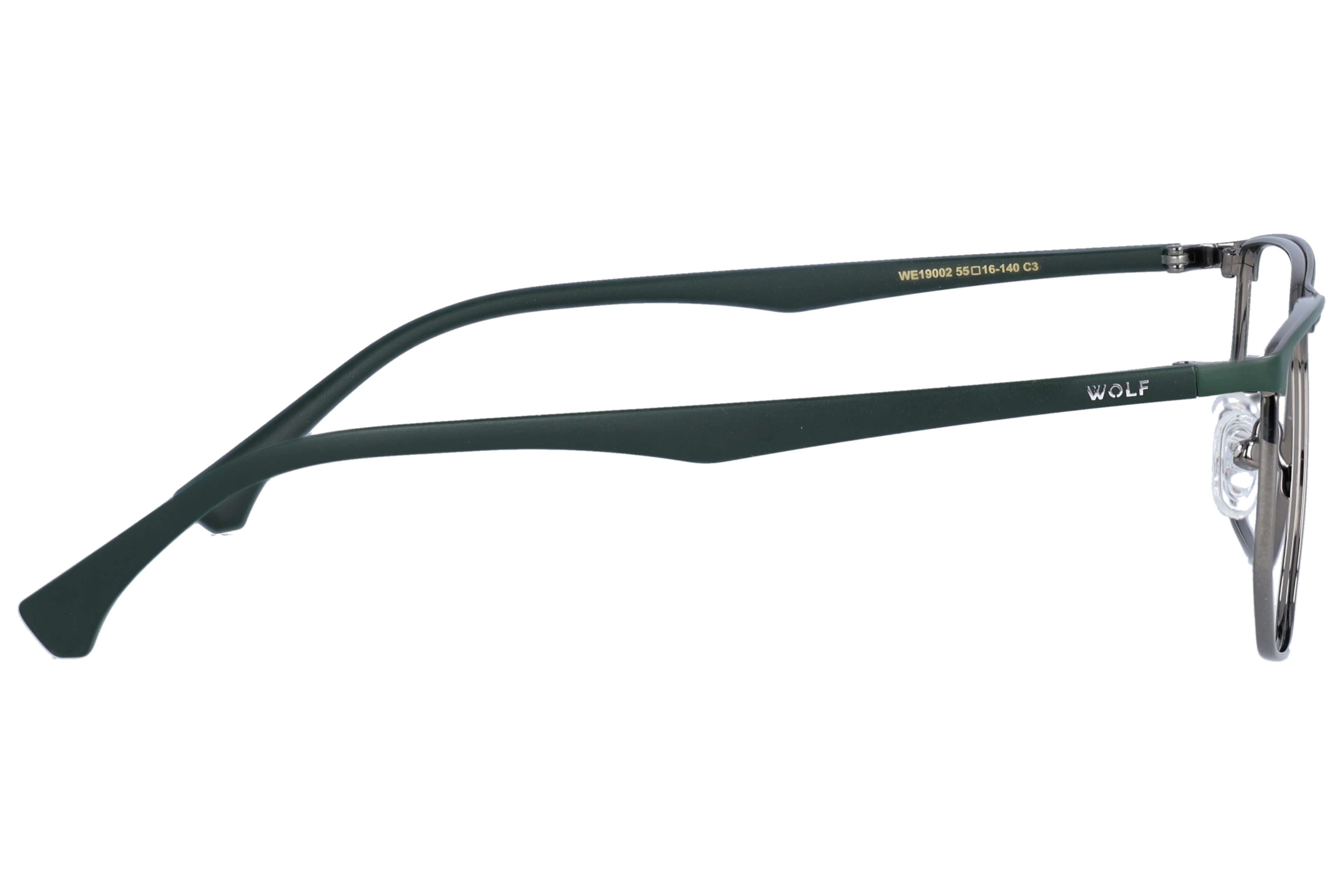 Browline Eyeglasses RL1302 Green Large optical frame side view, highlighting the temples