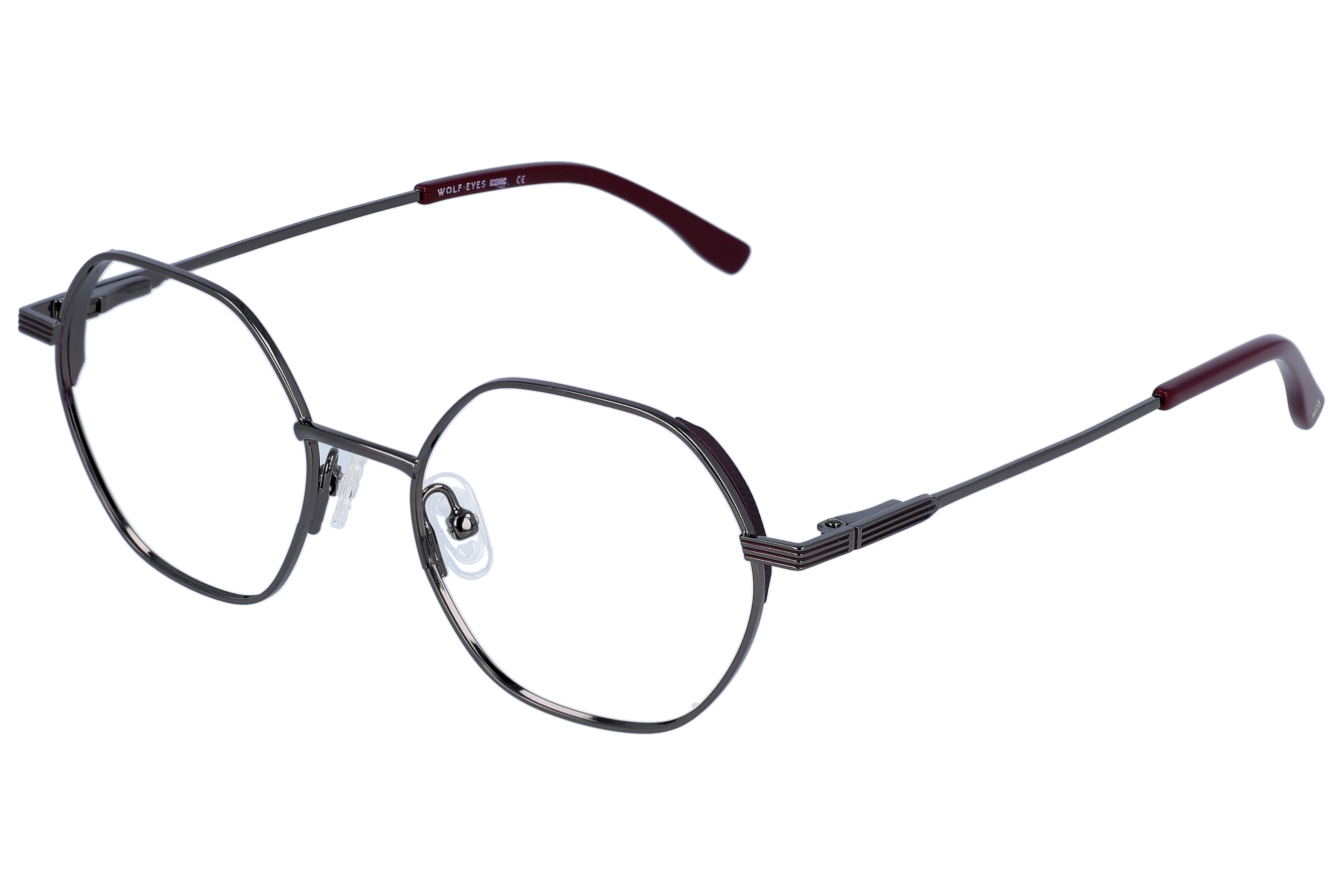 Geometric Eyeglasses RL1338 Brown Medium optical frame angled view for better detail