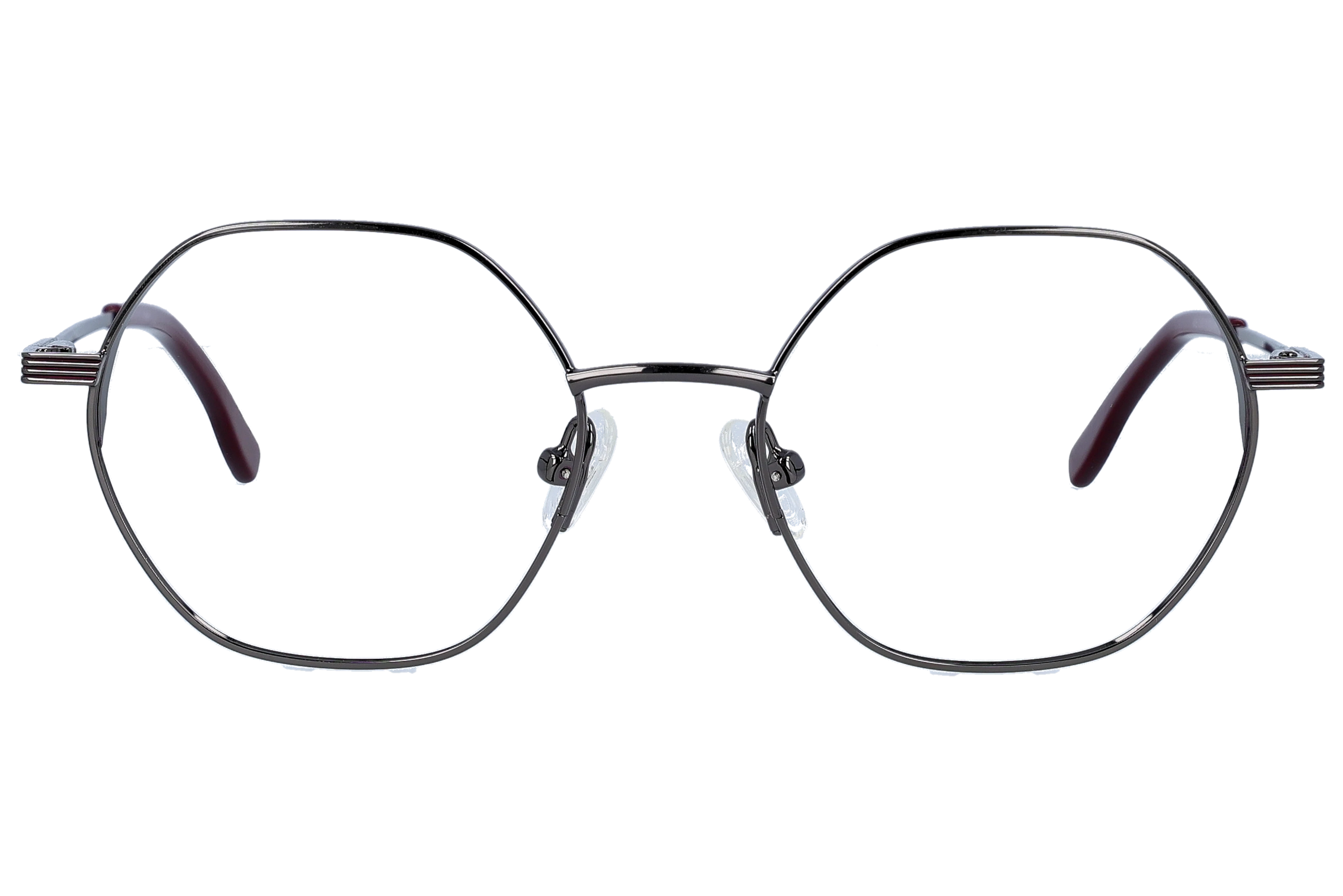 Geometric Eyeglasses RL1338 Brown Medium optical frame front view with arms open