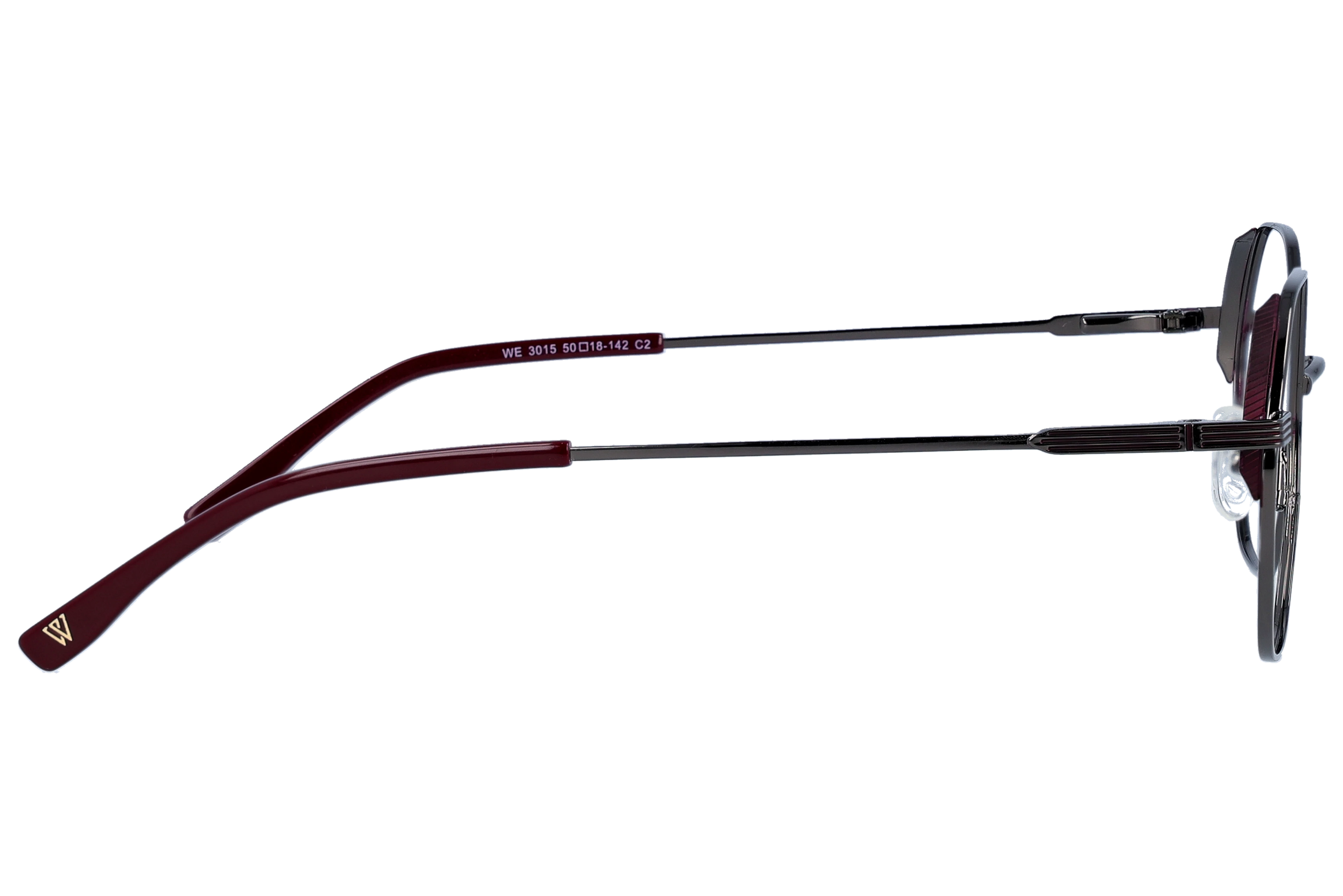 Geometric Eyeglasses RL1338 Brown Medium optical frame side view, highlighting the temples