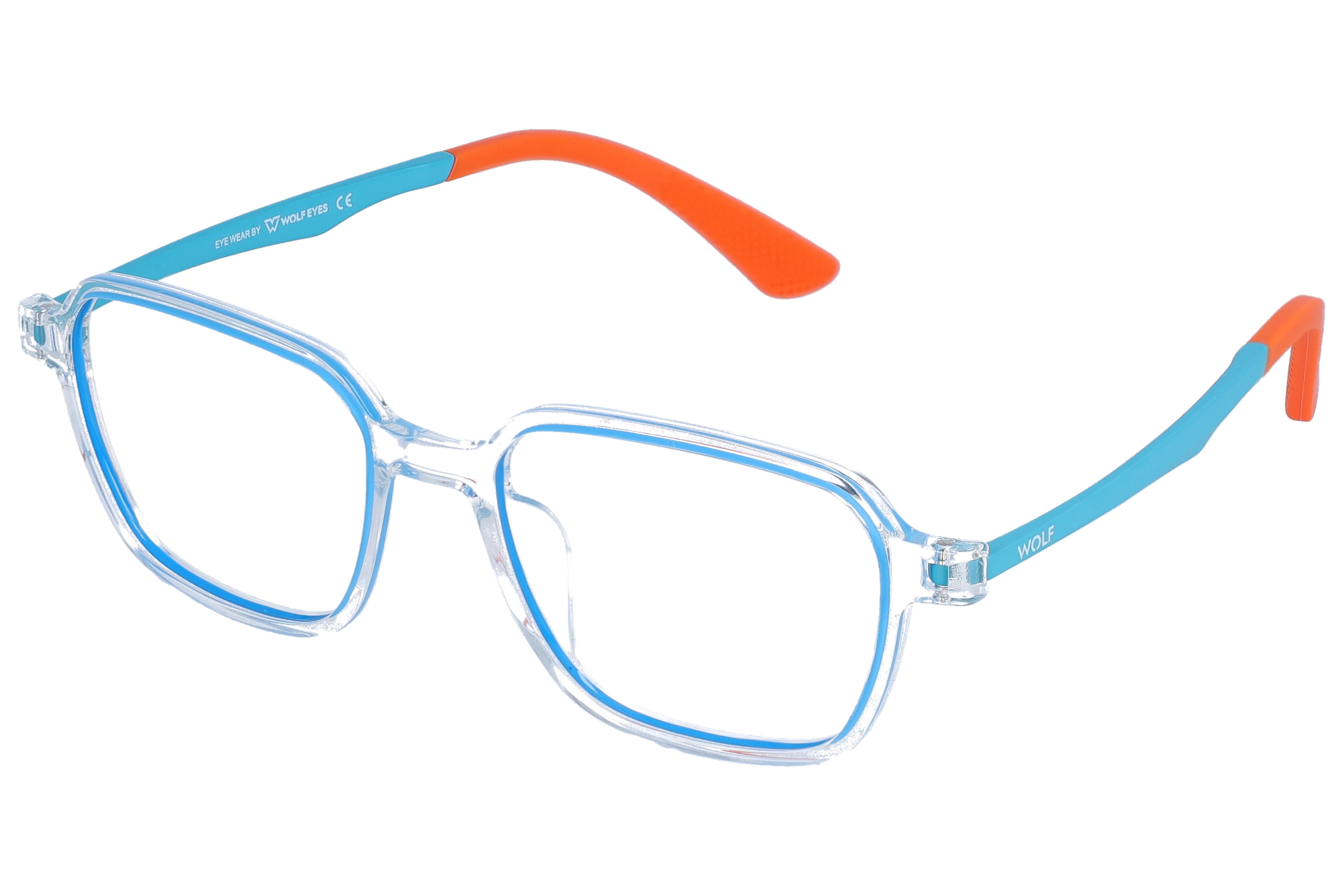 Square Eyeglasses RL1304 Blue Small optical frame angled view for better detail