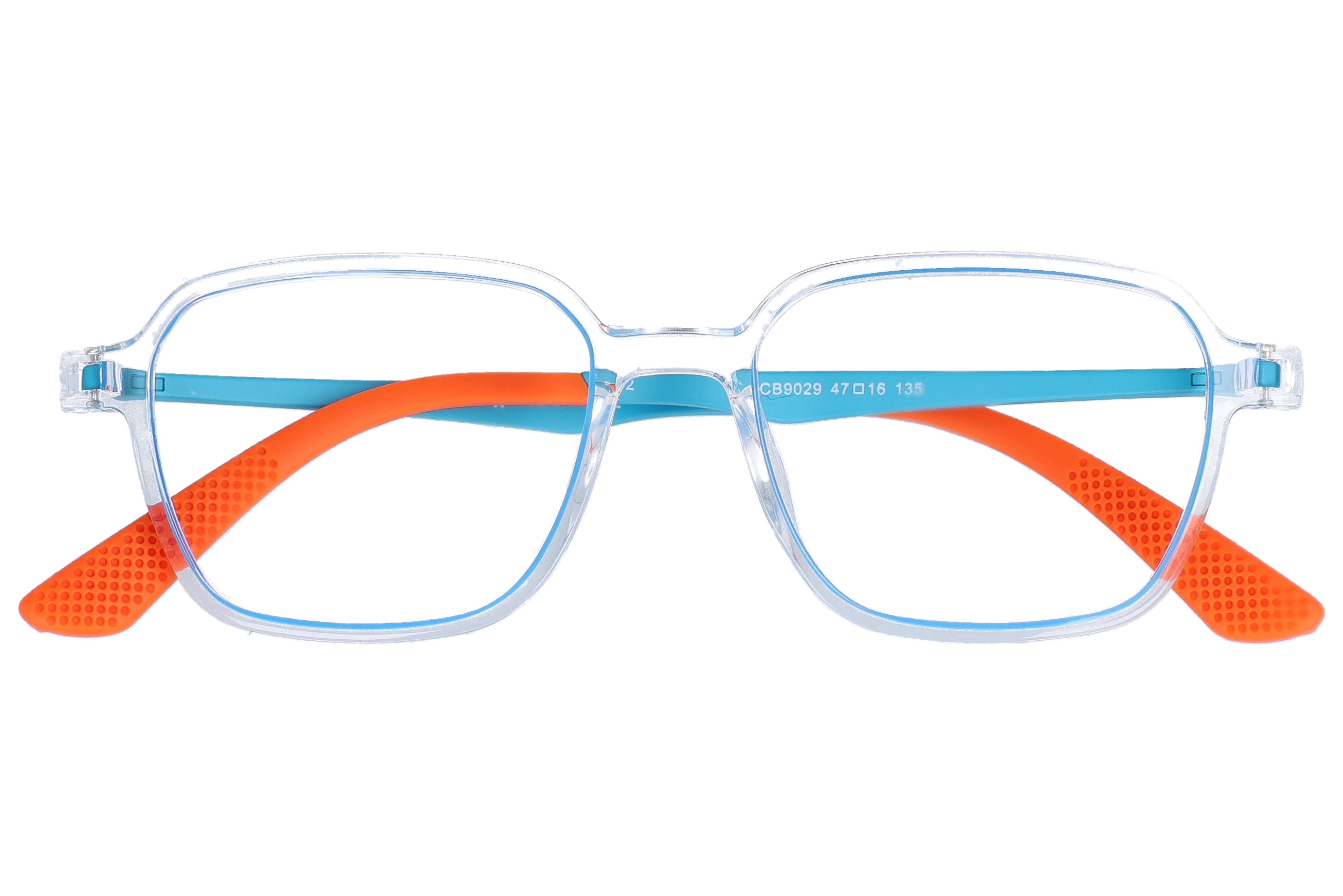 Square Eyeglasses RL1304 Blue Small optical frame front view close-up