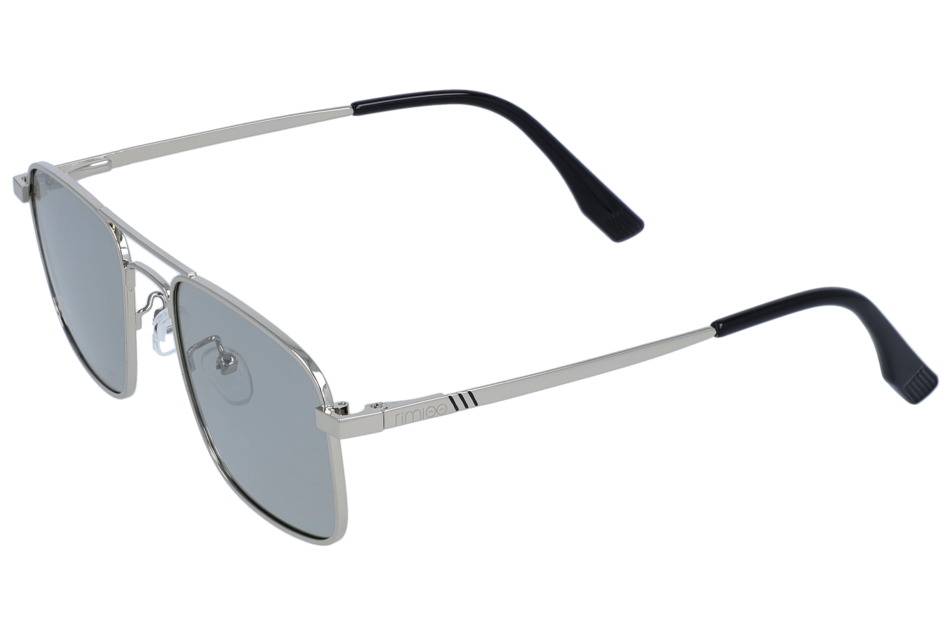 Silver Large optical frame angled view for better detail