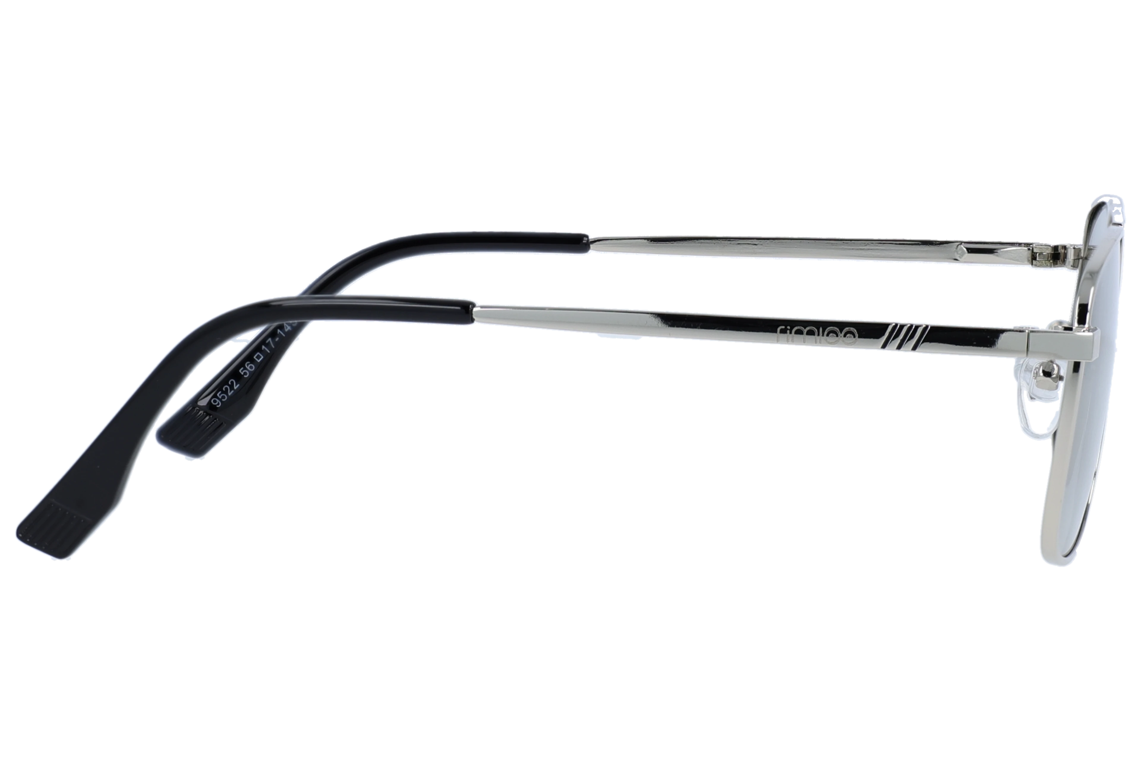 Silver Large optical frame side view, highlighting the temples