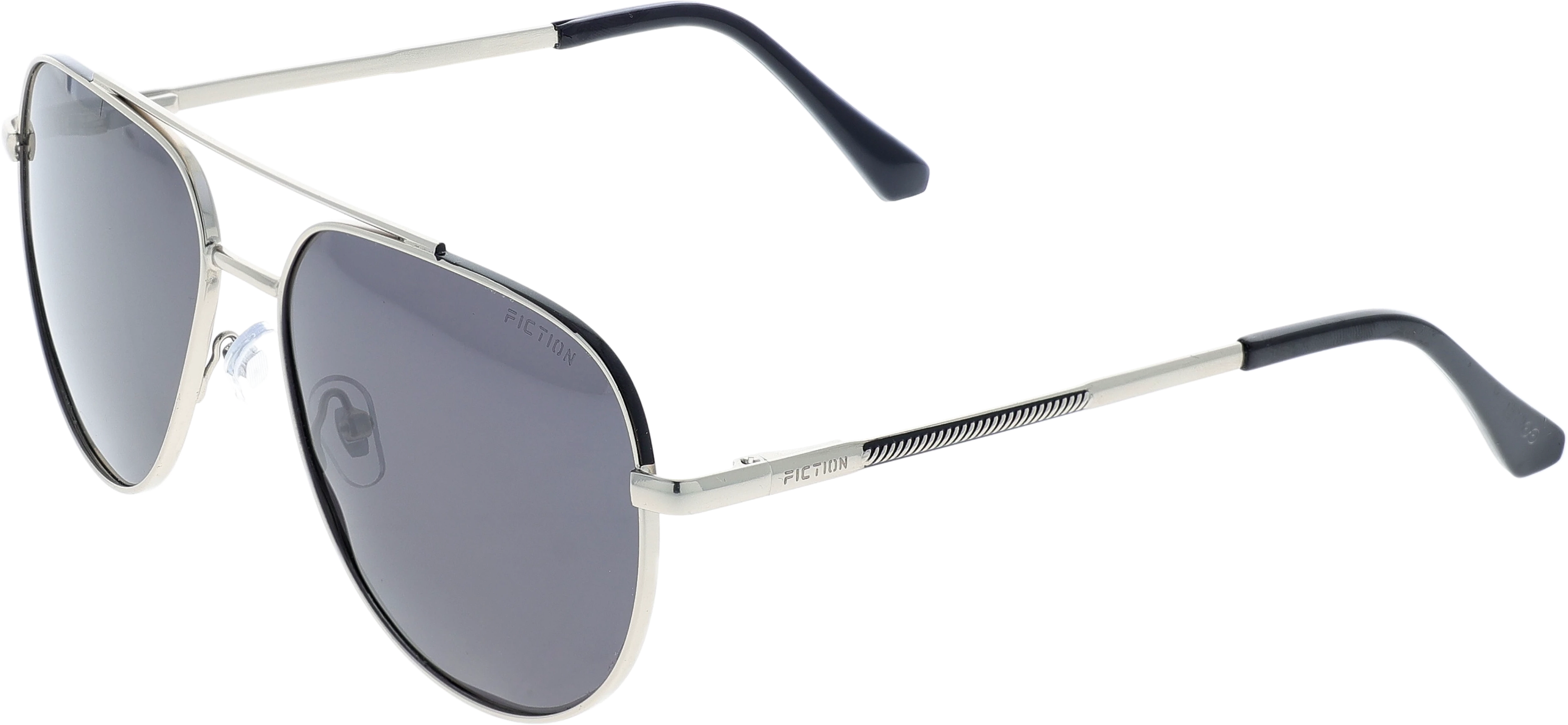 Black Silver Large optical frame angled view for better detail