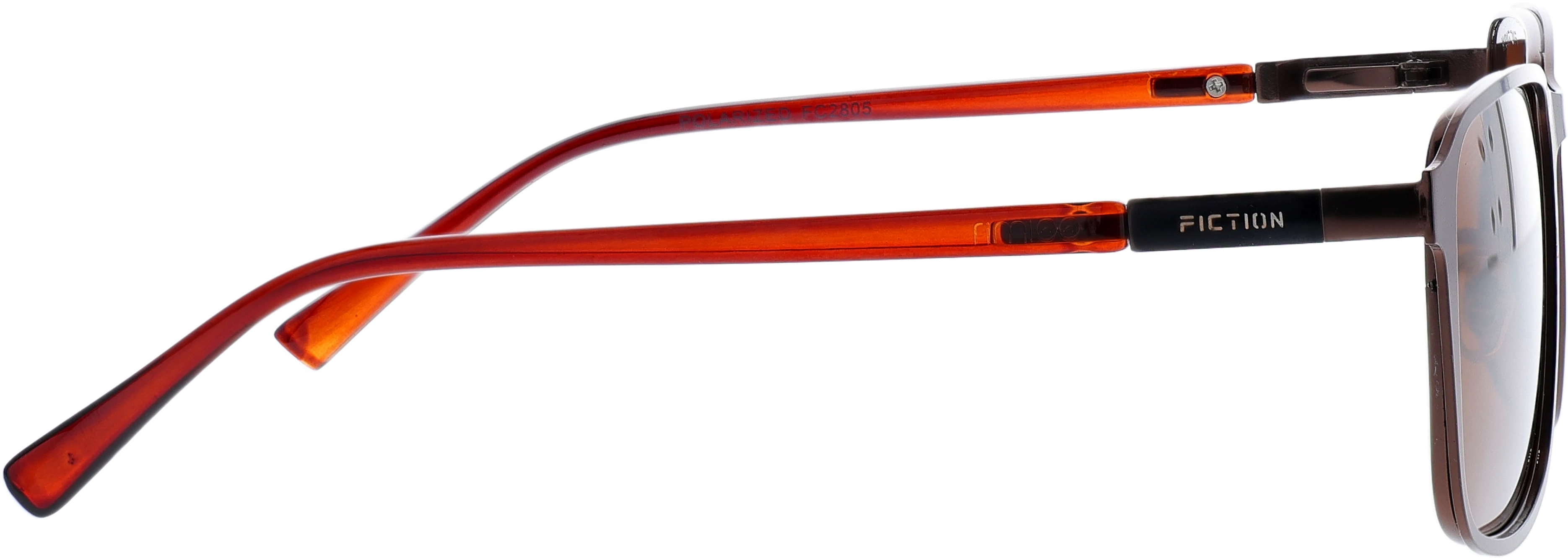 Brown Tortoise Large optical frame side view, highlighting the temples