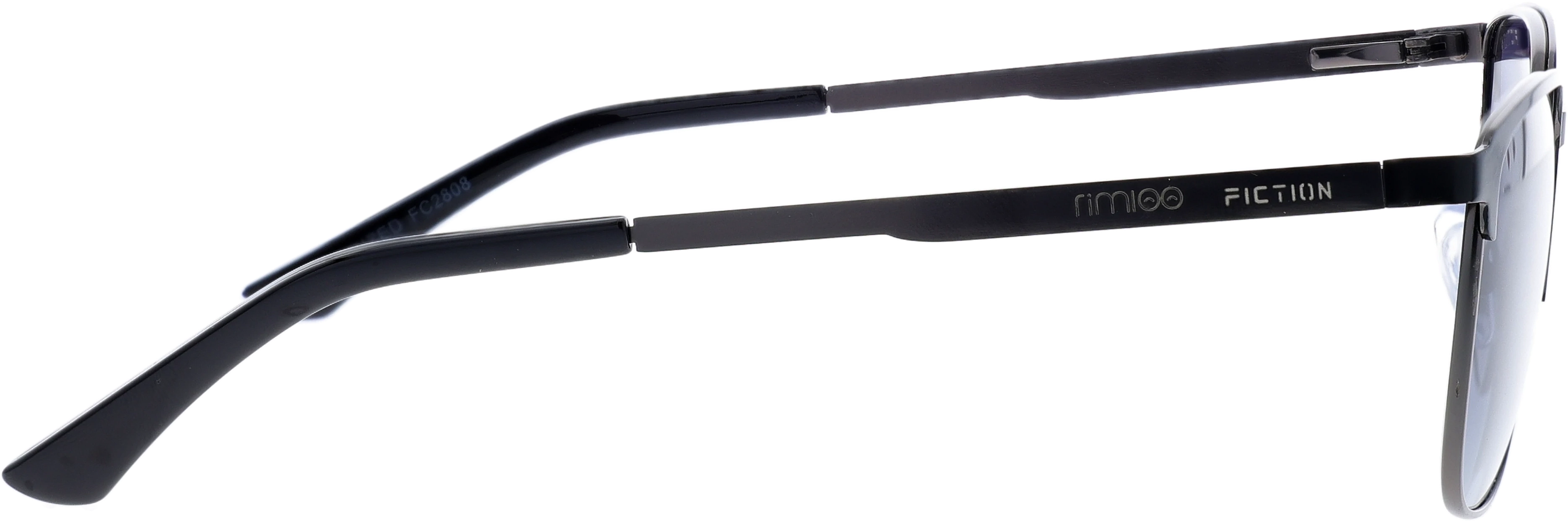 Black Large optical frame side view, highlighting the temples